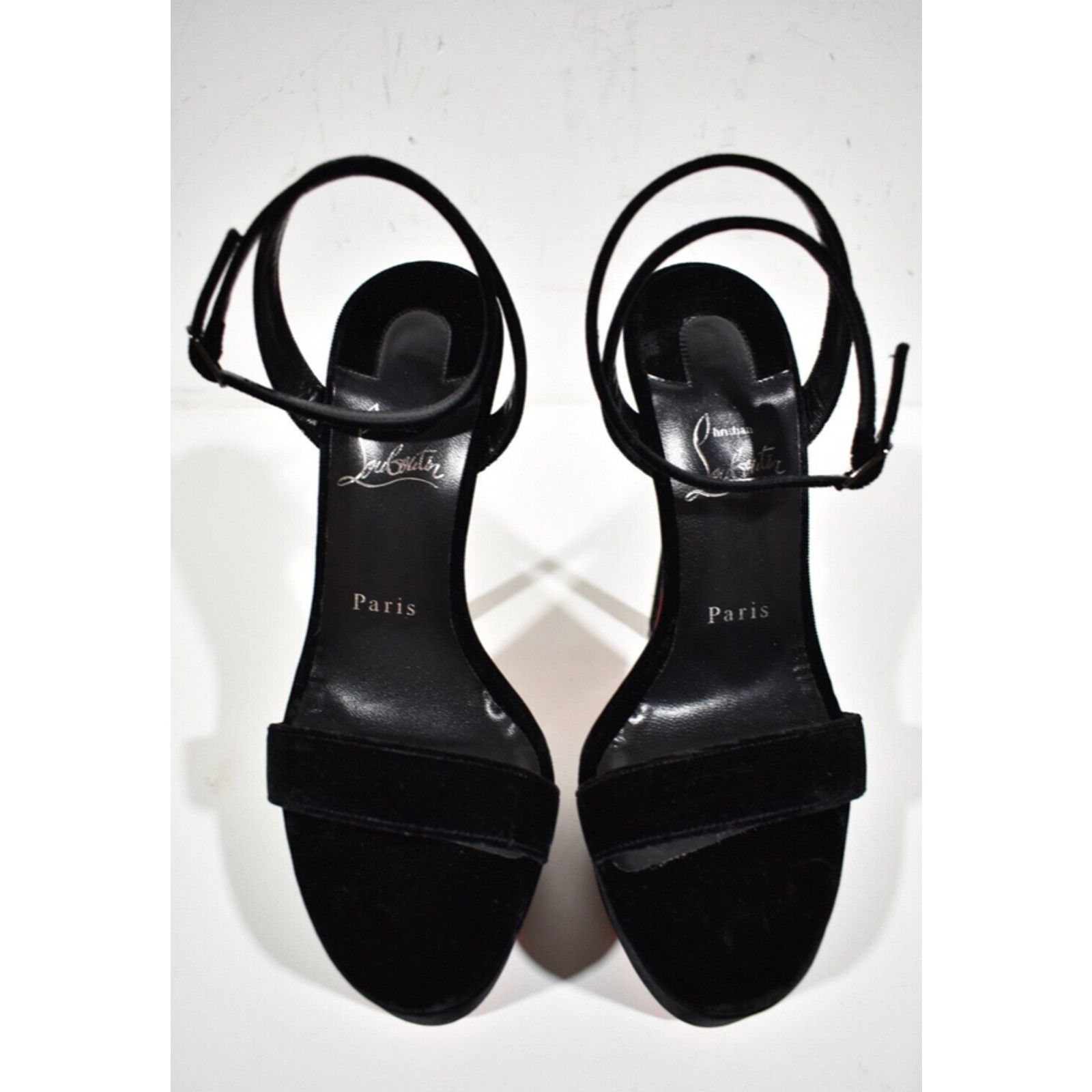 Christian Louboutin Loubi Queen Alta 150 Black Ankle Strap Sandal Heel Pump 40 Size US 10 / IT 40 - 6 Thumbnail