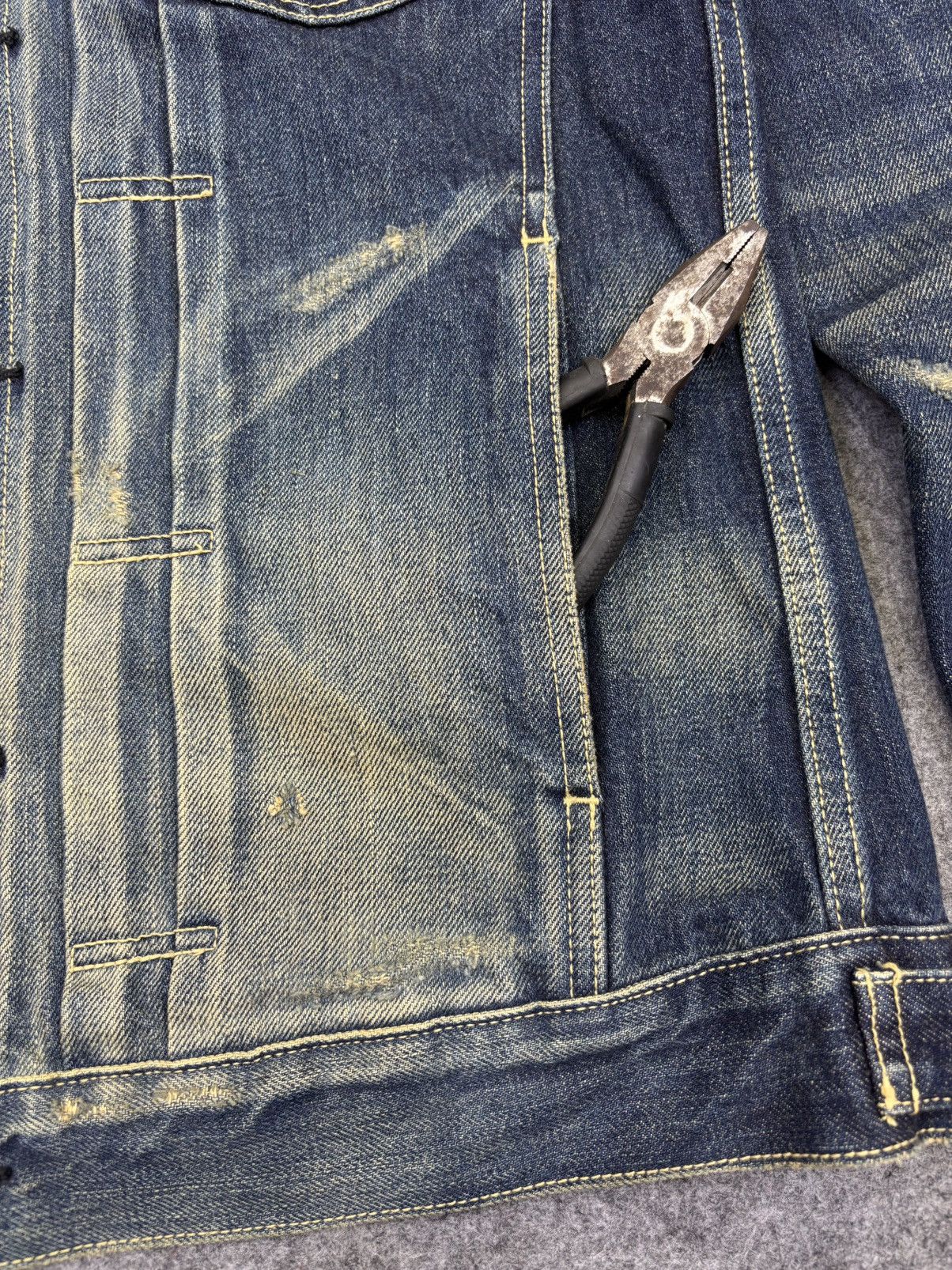 Japanese Brand 💥Selvedge Trucker💥glamb Sick Fades Distressed Trucker F818 Size US XS / EU 42 / 0 - 10 Thumbnail