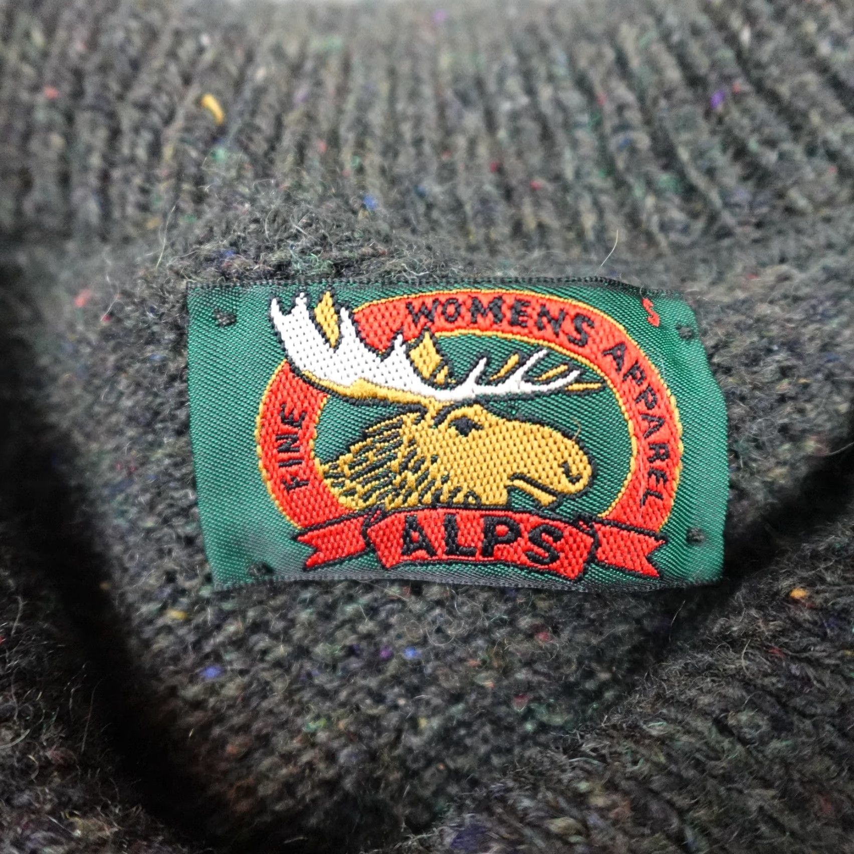 Vintage Alps Cardigan Sweater Womens Small Gray Knit Floral Trim Button Front Collar Size M / US 6-8 / IT 42-44 - 5 Thumbnail