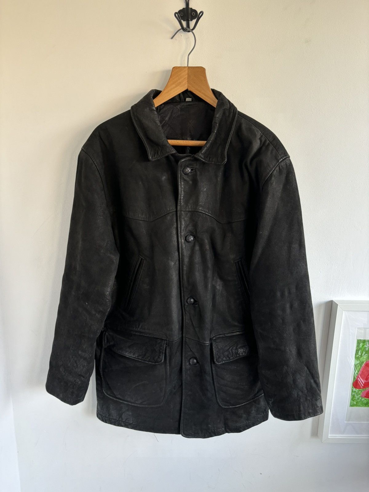 Vintage Leather Jacket Great Faded