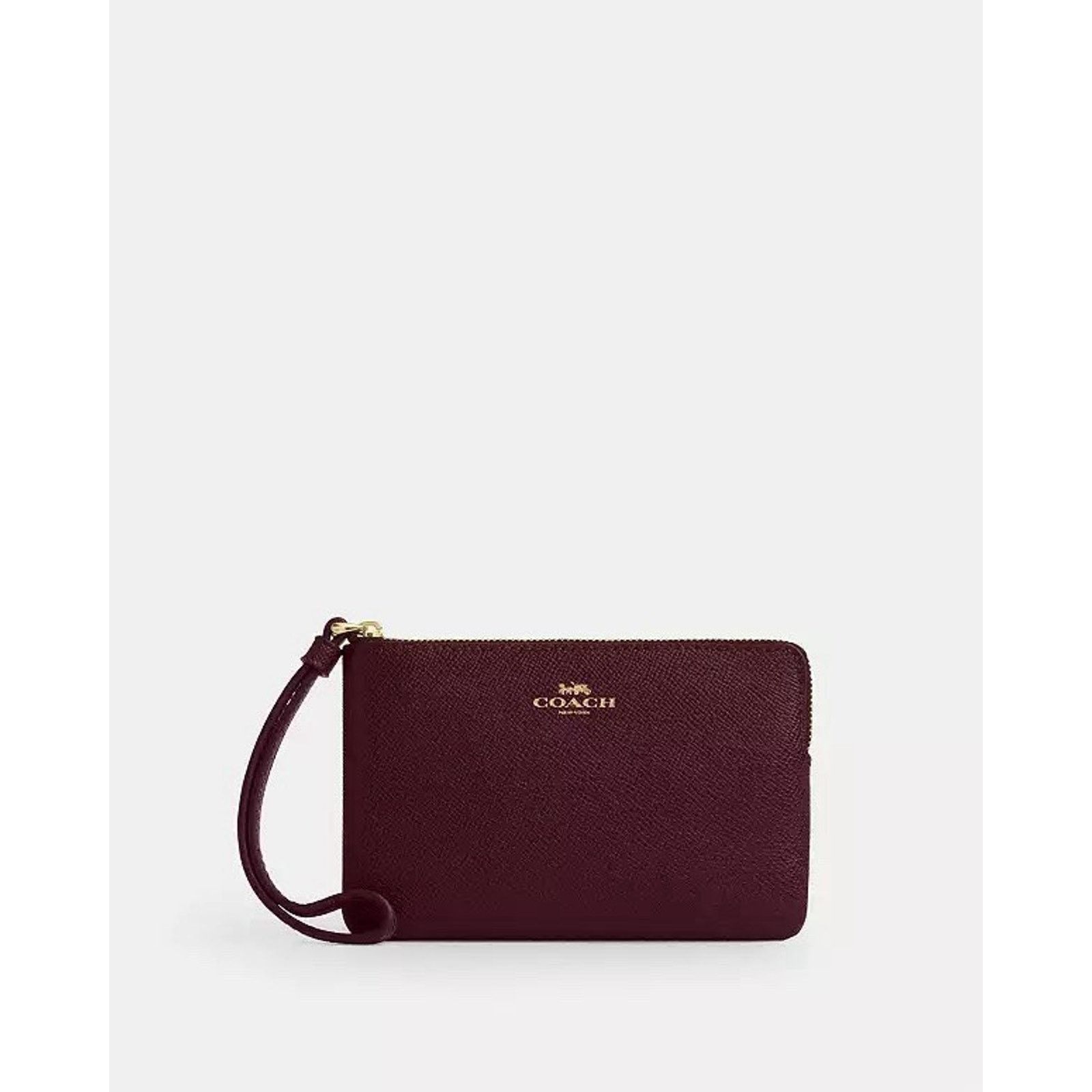 Coach NWT COACH Small Corner Zip wristlet CV396 DARK WINE Leather Size ONE SIZE - 5 Thumbnail