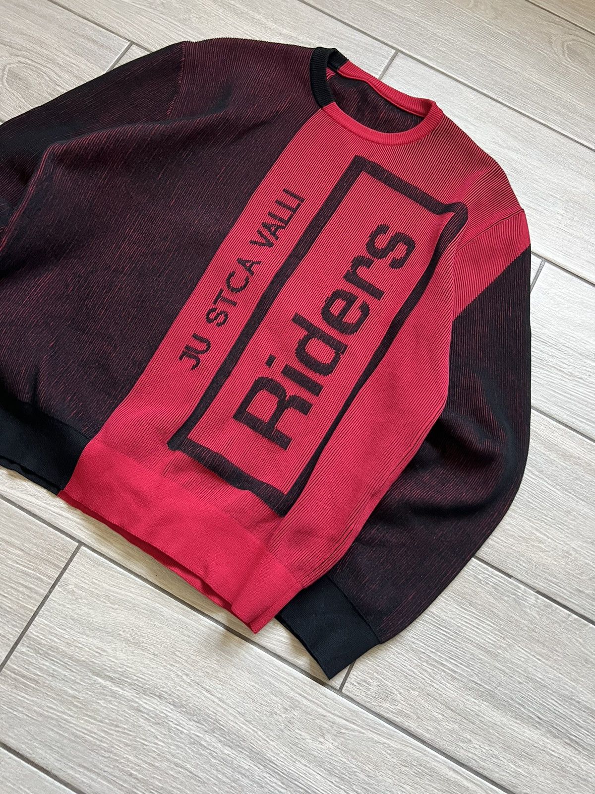Just Cavalli Just Cavalli Sweatshirt Knit Rare Big Logo 3D red/black Size US XL / EU 56 / 4 - 6 Thumbnail