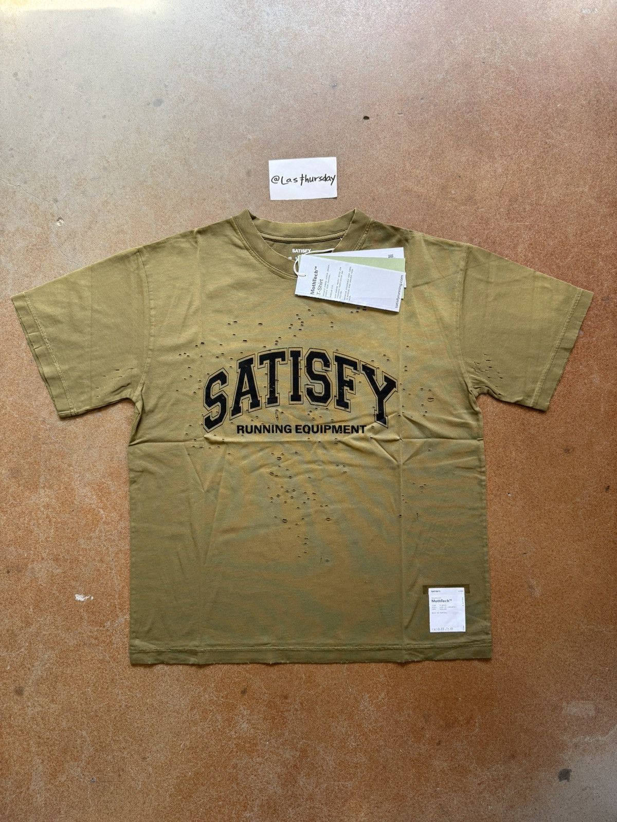 Satisfy Satisfy Running Equipment MothTech Tee Olive Green Medium Size US M / EU 48-50 / 2 - 1 Thumbnail