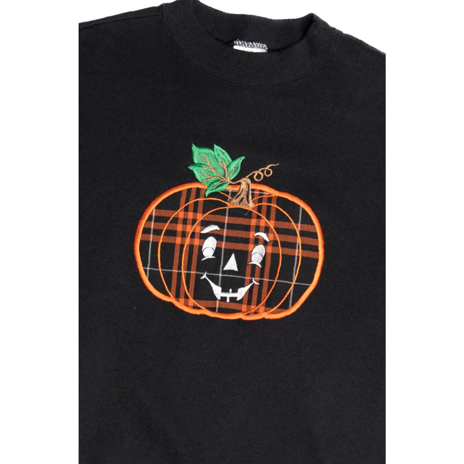 Hanes VINTAGE Hanes Embroidered Pumpkin Halloween Sweatshirt Shirt Large Black Cotton / Polyester Mens Size US L / EU 52-54 / 3 - 2 Thumbnail