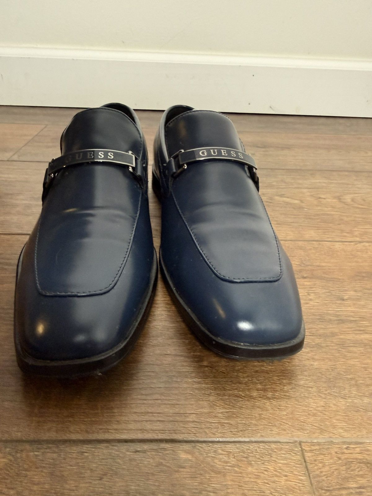 Guess GUESS Men’s Navy Blue Dress Loafers – Metal Logo Detail Size US 9.5 / EU 42-43 - 5 Thumbnail