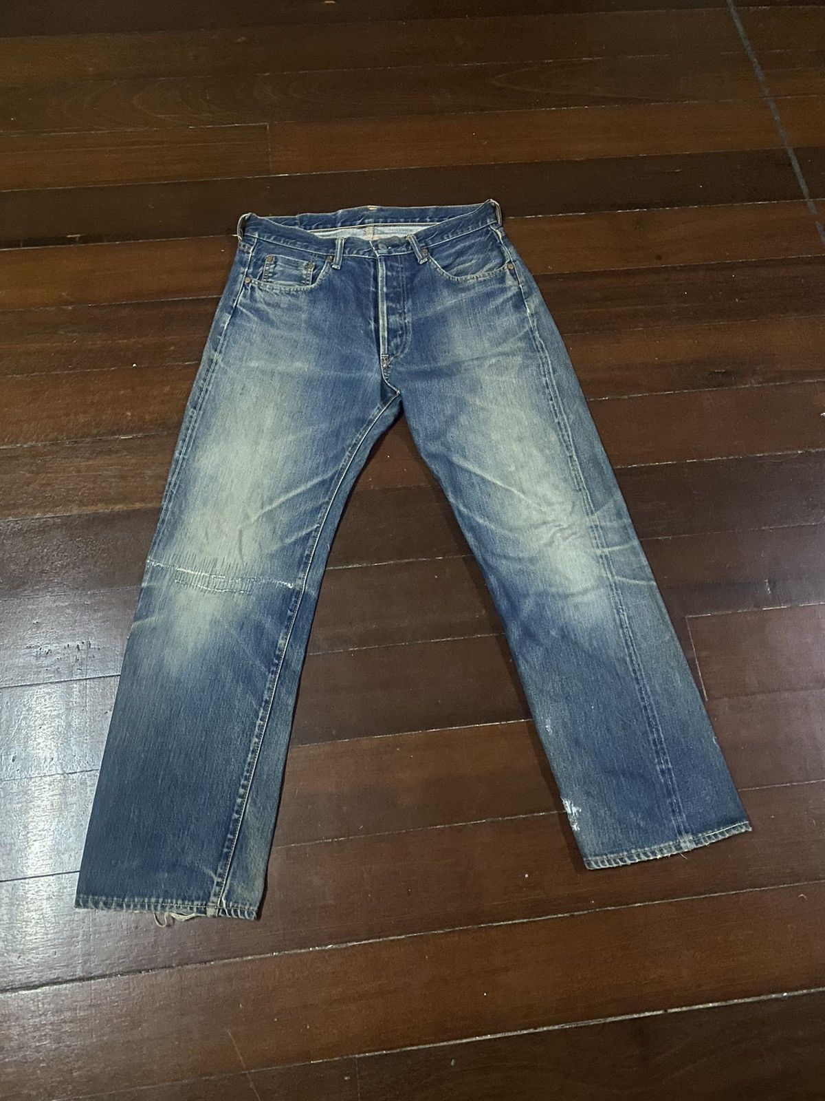 Japanese Brand VINTAGE Reworked Sewing Chop Overalls Selvedge rusty denim Size US 34 / EU 50 - 1 Thumbnail