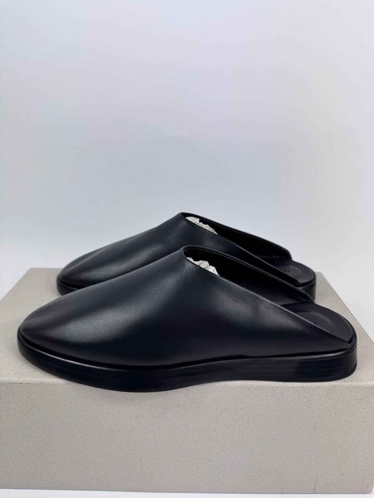 Fear of God BLACK LEATHER BACKLESS MULES Size US 7 / EU 40 - 3 Thumbnail