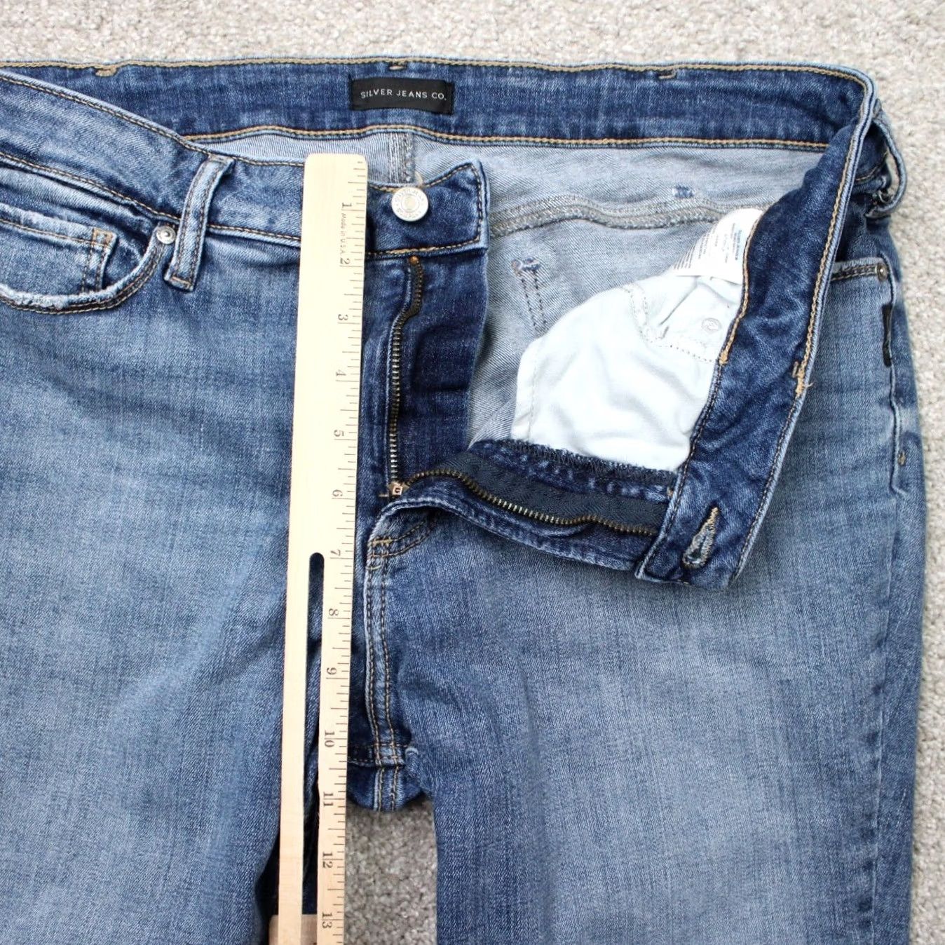 Silver Jeans Co. Silver Jeans Suki Womens 18W x 29" Blue Skinny 5-Pocket Denim Jeans Mid Rise Stretch Size 40" / US 18 - 7 Thumbnail