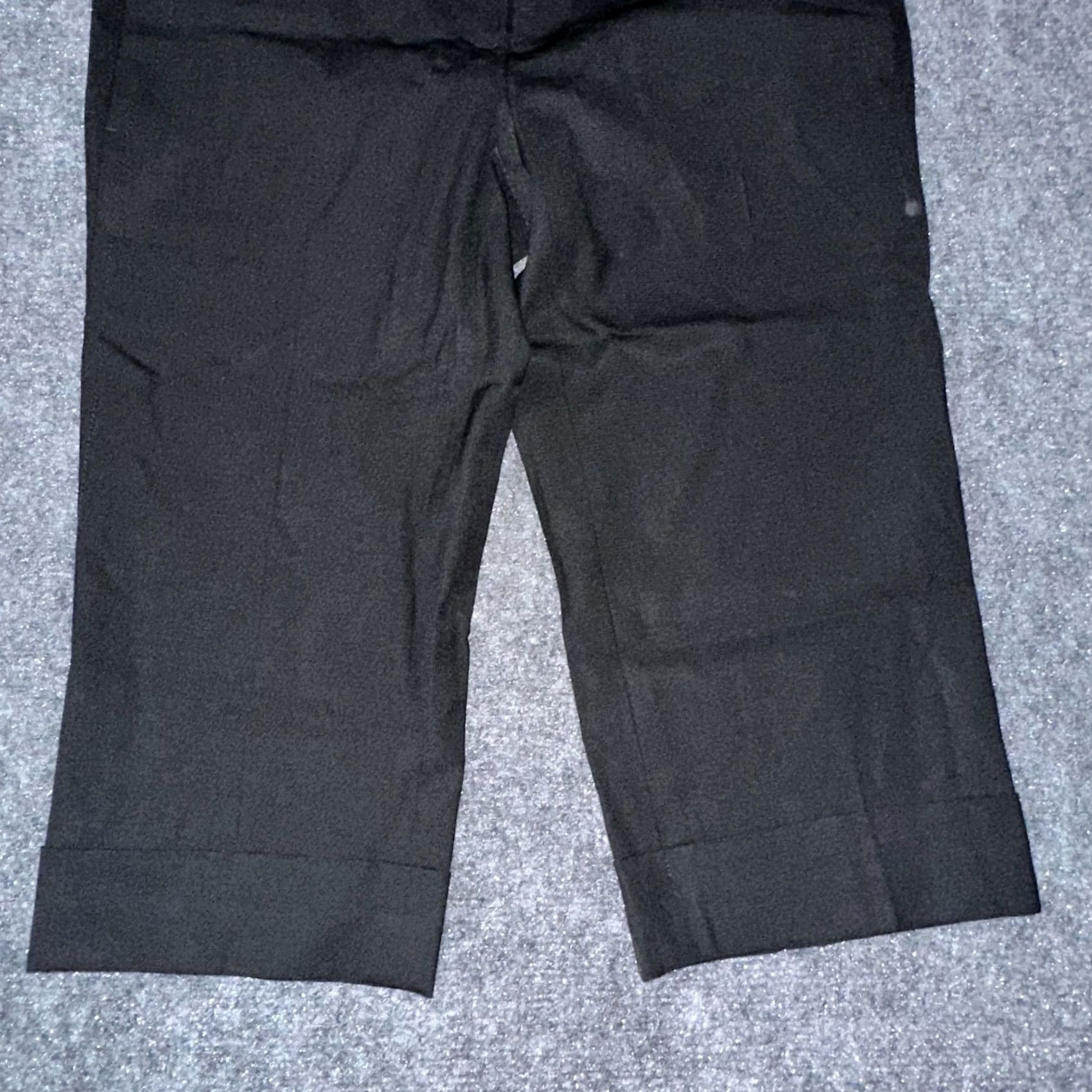 Theory Theory Pants Womens 0 Black Wool Stretch Straight Leg Crop Pockets Cuffed Zip Size 25" / US 0 / IT 36 - 2 Thumbnail
