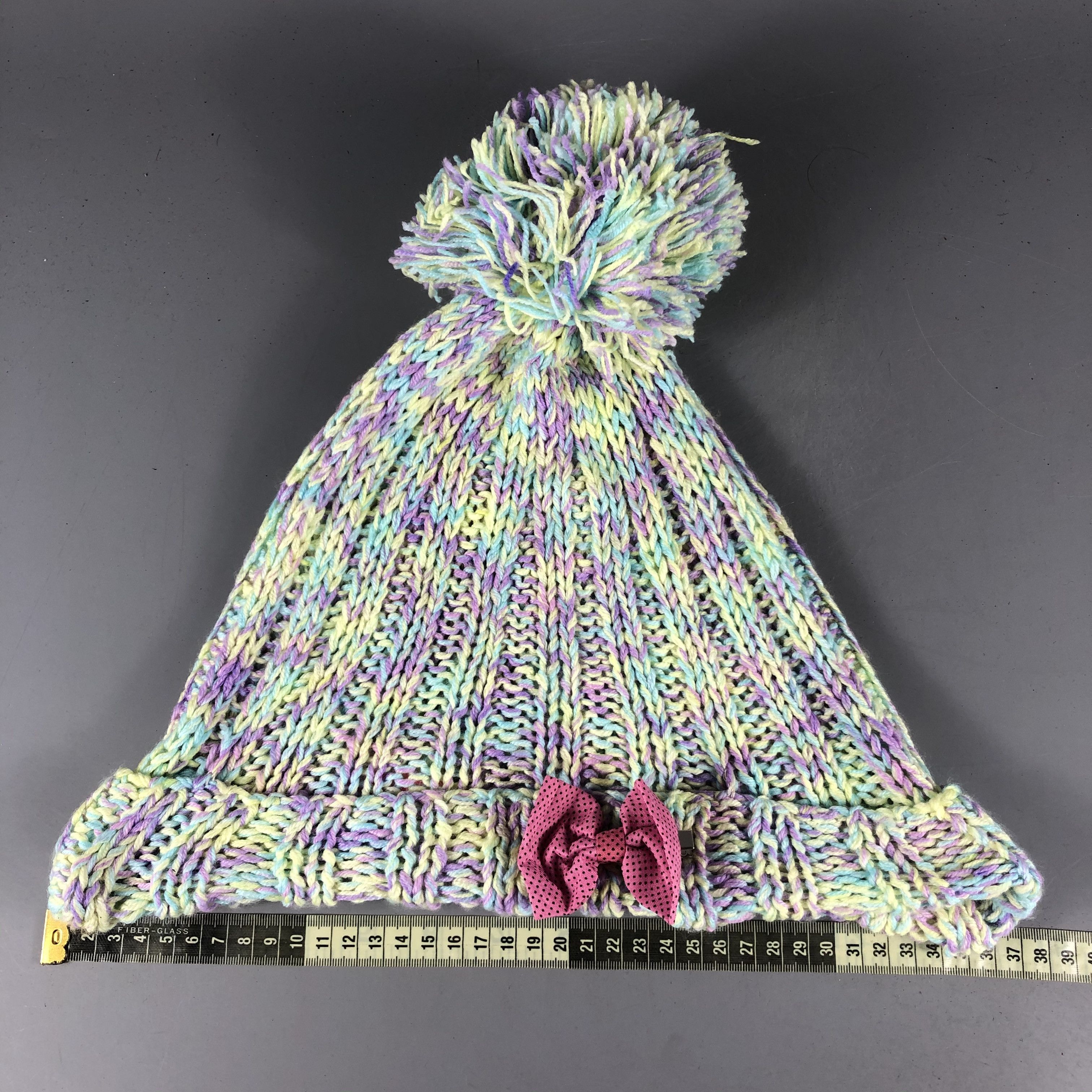 Japanese Brand × Vintage Candy Stripper Ribbon Beanie Snow Hat Snow Cap -D882 Size ONE SIZE - 4 Thumbnail