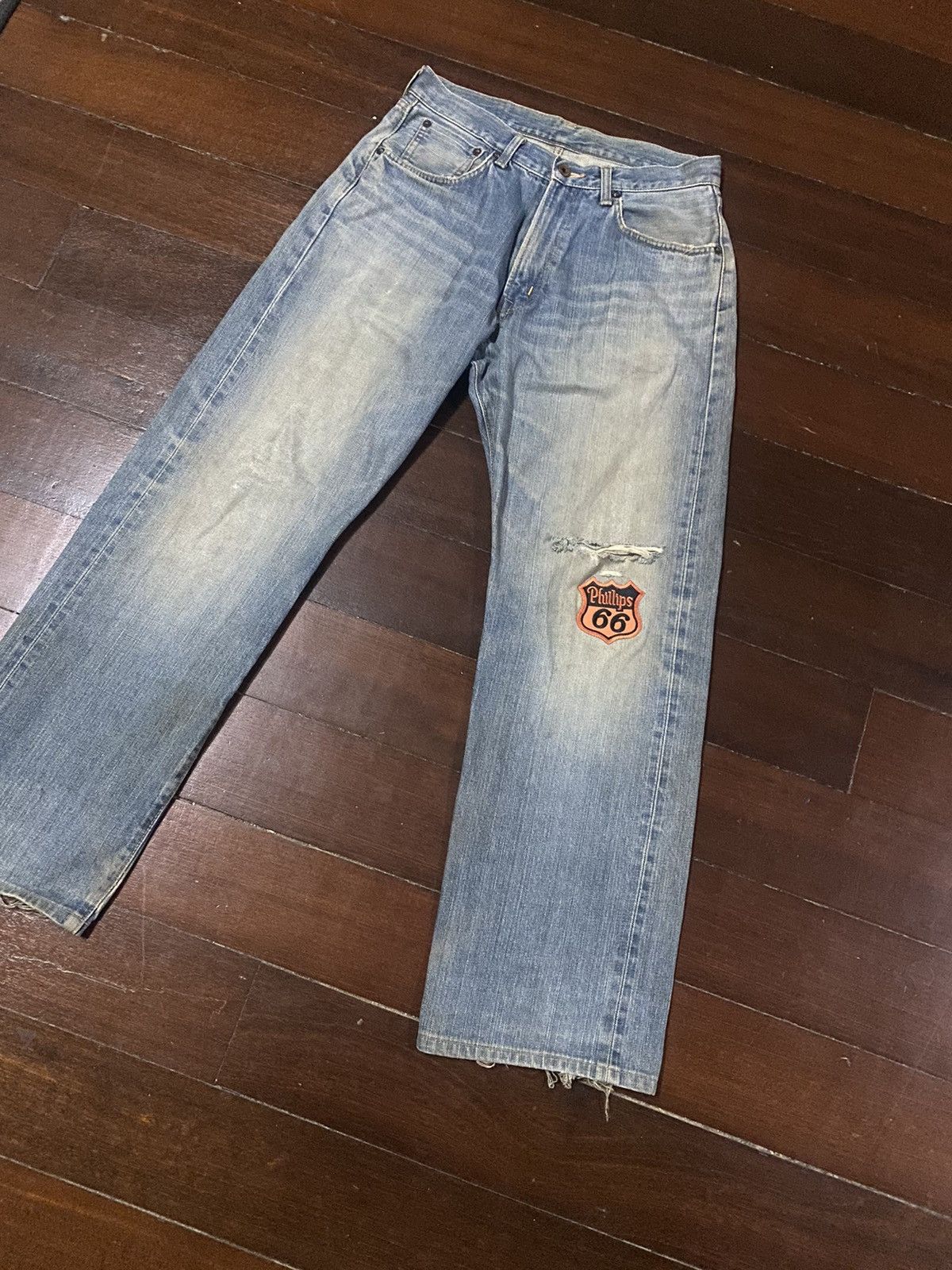 Edwin Vintage 90s Edwin 505 Selvedge Distressed Denim Jeans BAGGY Size US 32 / EU 48 - 3 Thumbnail