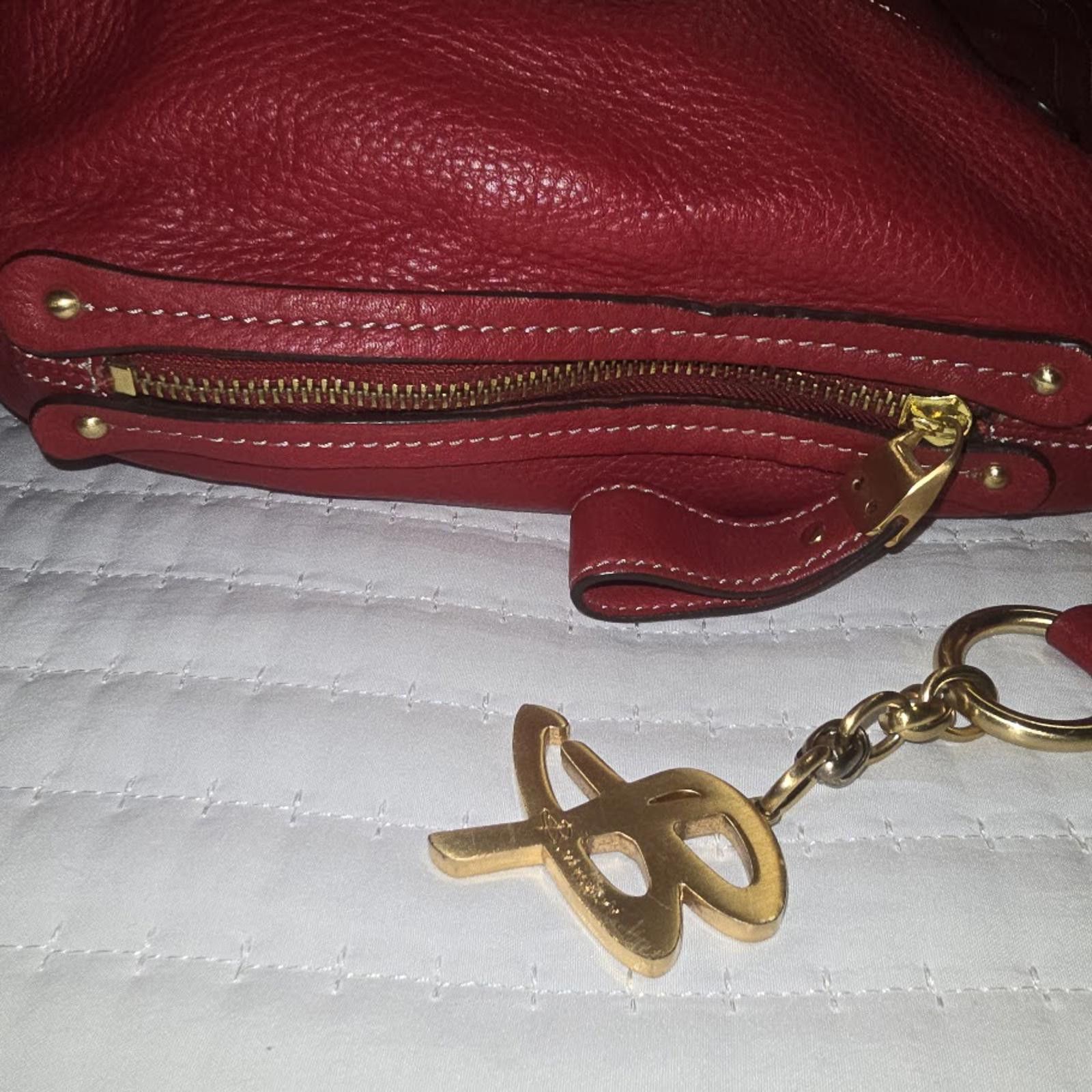Other B Makowsky Cranberry Red Soft Pebbled Leather Hobo Size ONE SIZE - 8 Thumbnail