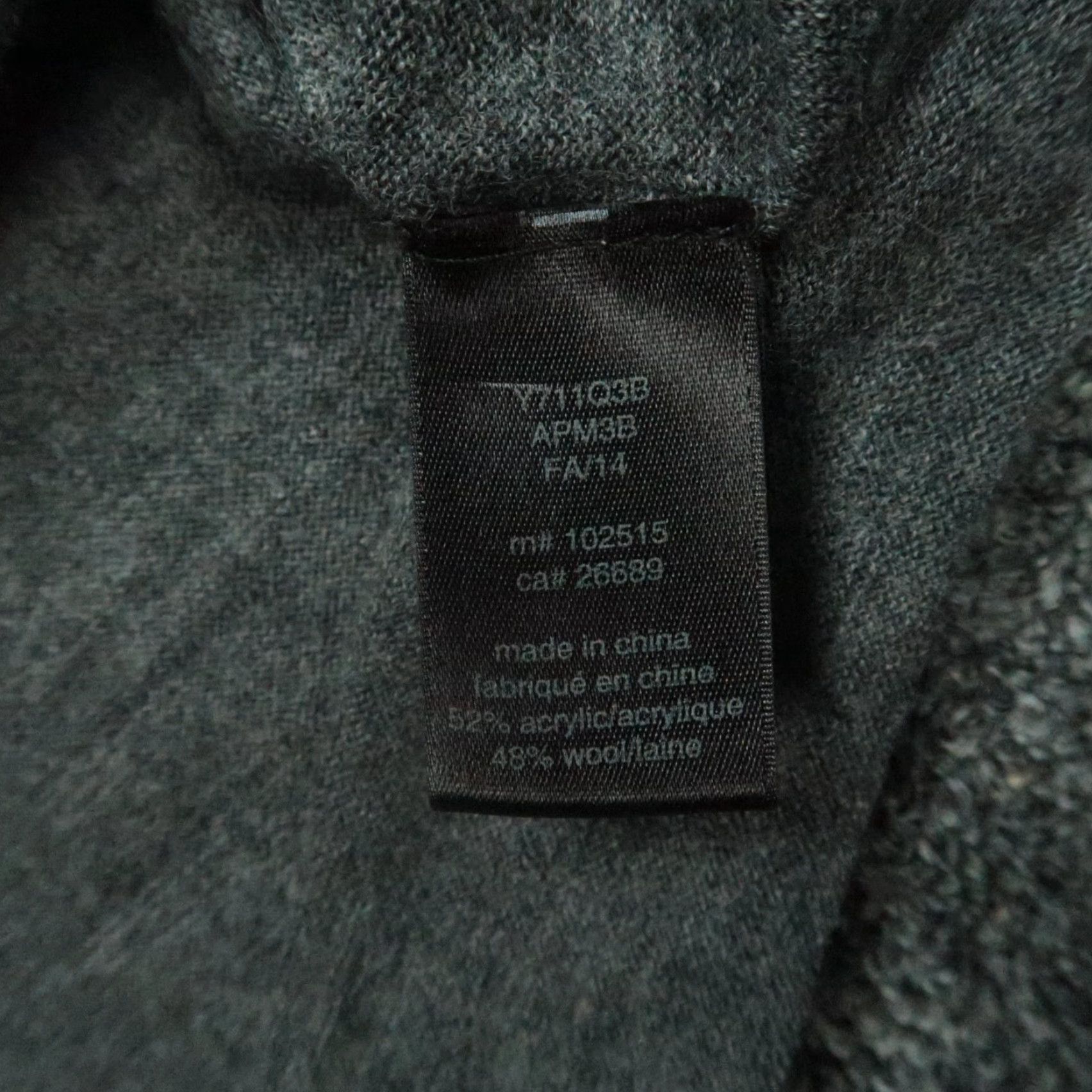 John Varvatos John Varvatos Sweater Mens XL Gray Full Zip Wool Blend Pockets Lightweight Size US XL / EU 56 / 4 - 5 Thumbnail