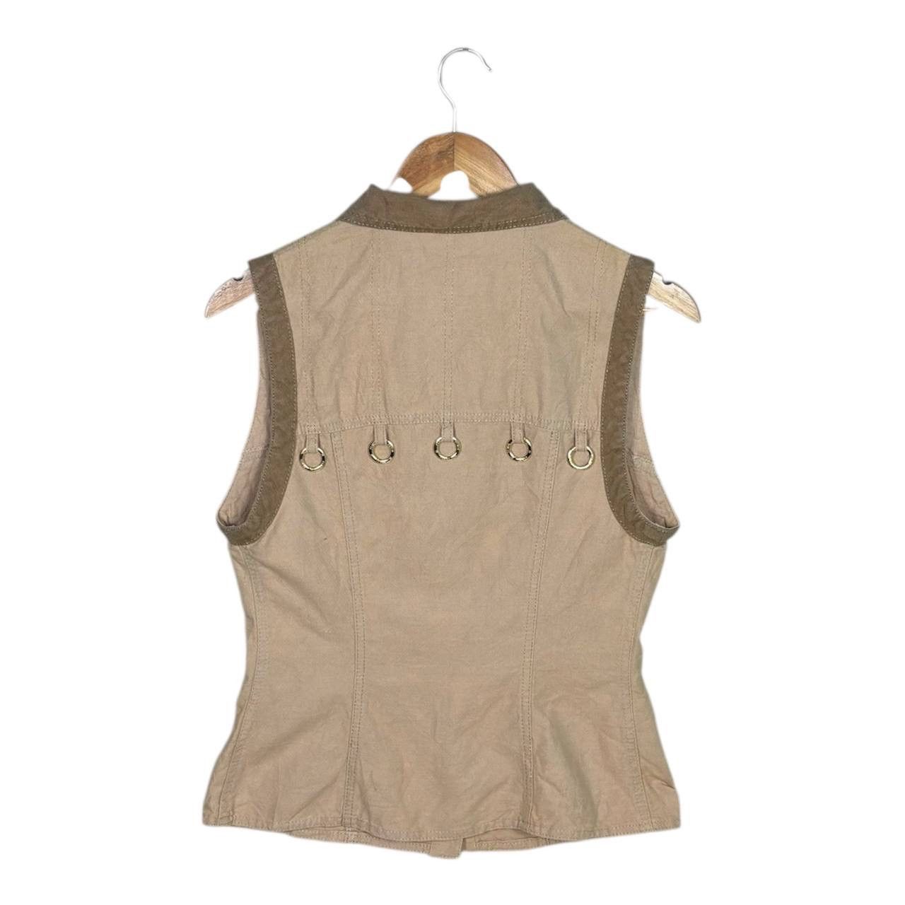 Fendi Vintage 90s Fendi Jeans Beige Safari Vest Gold Rings IT 42 Size M / US 6-8 / IT 42-44 - 2 Thumbnail