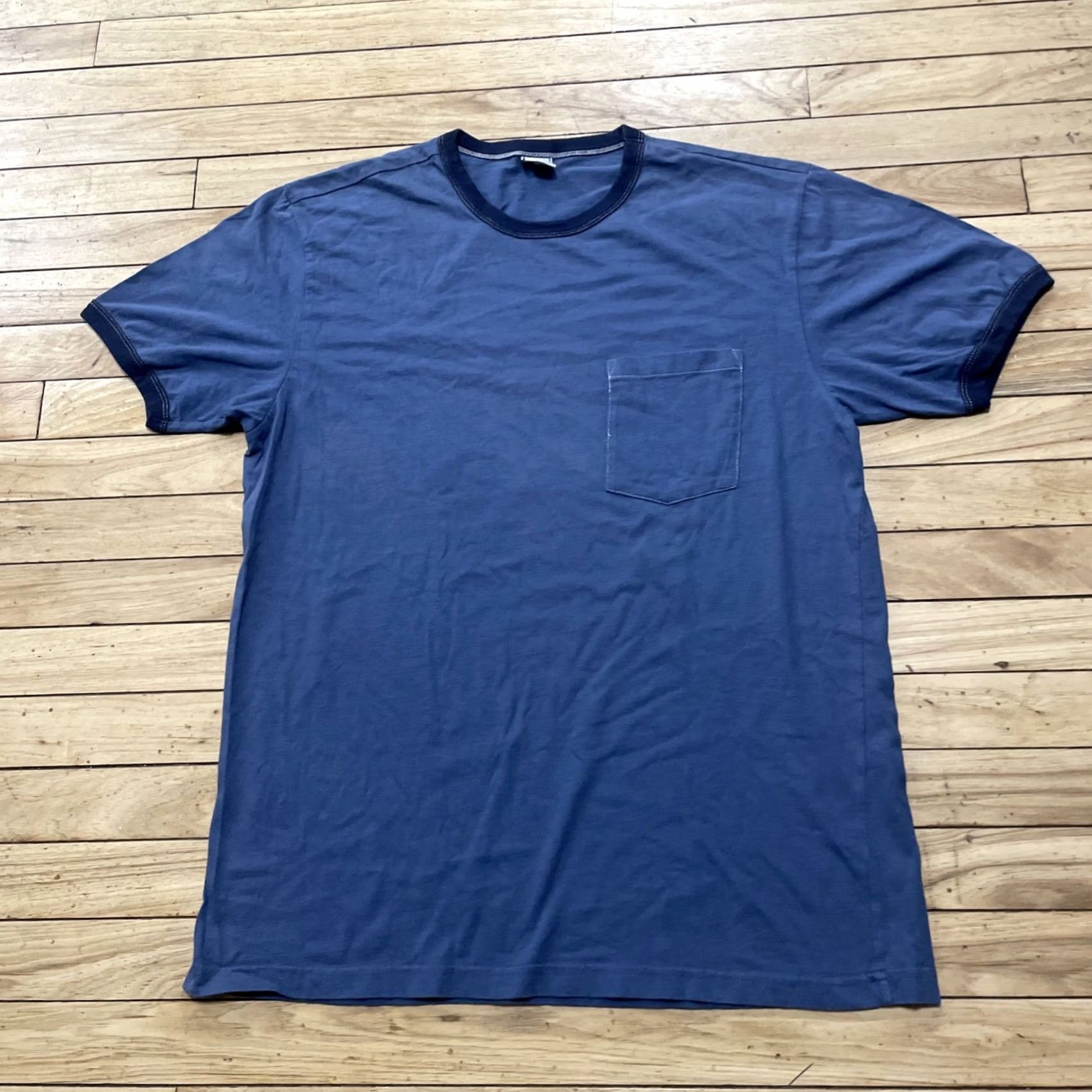 Old Navy VINTAGE Old Navy Shirt Men L Blue White Stitching Crew Neck Short Sleeve T-Shirt 90s USA Skater Preppy Beach Size US L / EU 52-54 / 3 - 3 Thumbnail