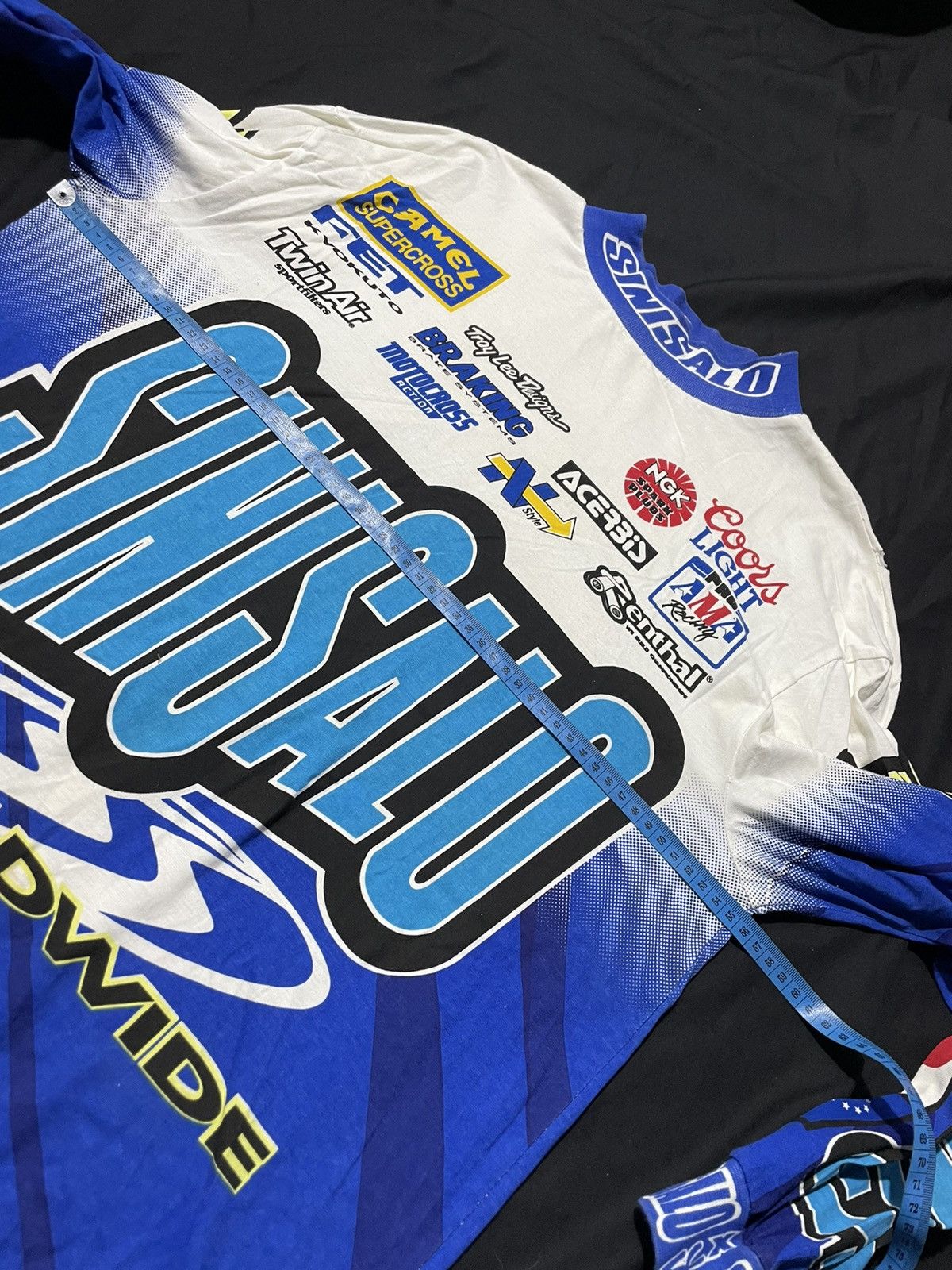 Vintage SiniSalo Worldwide 90s mock neck motocross jersey Troy Lee Size US XL / EU 56 / 4 - 9 Thumbnail