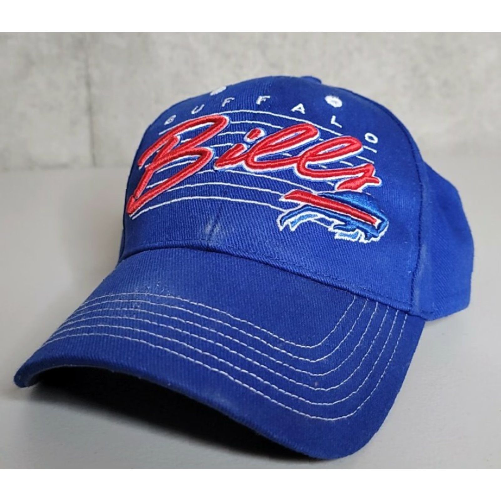 NFL RARE 90s NFL Buffalo Bills Blue Spell out Hat One Size Fits All Size ONE SIZE - 2 Thumbnail