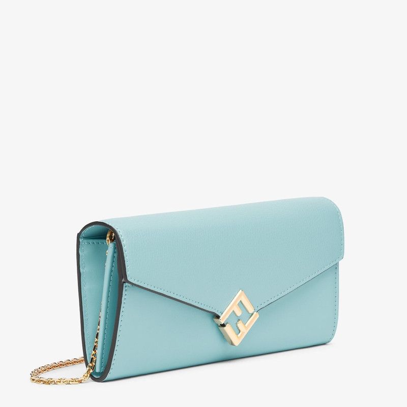 Fendi o1s1wg111225 Size: OS/FF Continental With Chain in Blue Size ONE SIZE - 2 Thumbnail