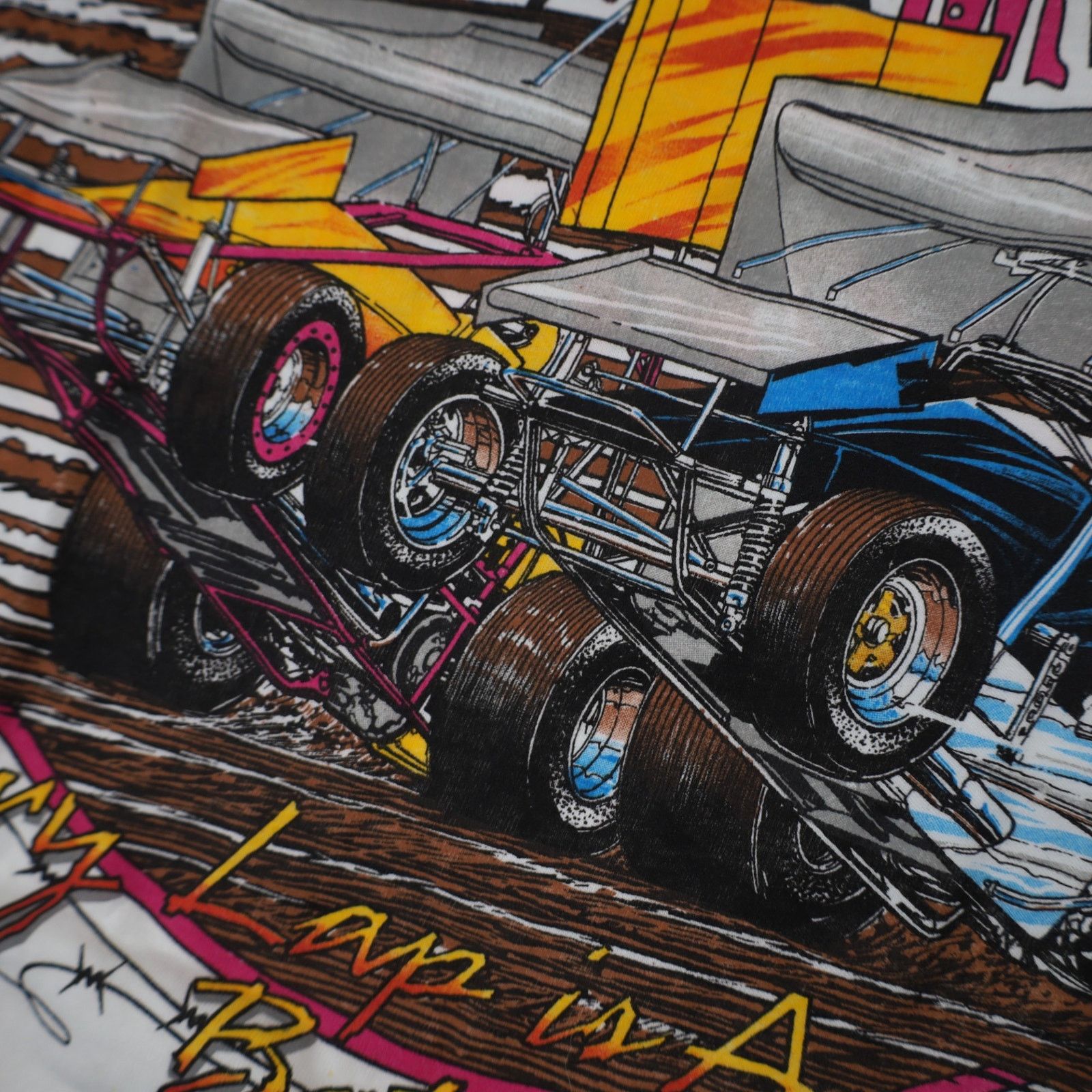 Vintage VTG Manzanita Speedway Sprint Car Racing War Graphic T Shirt Size US L / EU 52-54 / 3 - 5 Thumbnail