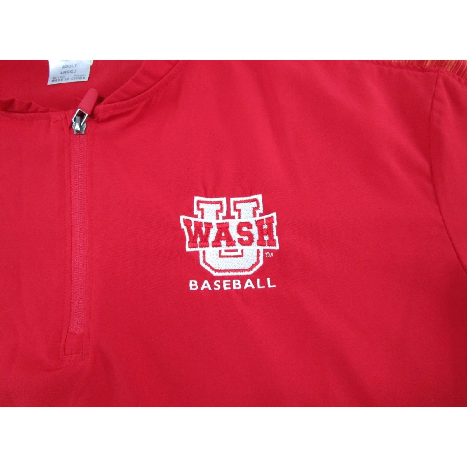Vintage Rawlings Men's XL 1/4-Zip Pullover Sweatshirt Red Baseball University Washington St Louis Bears Size US XL / EU 56 / 4 - 2 Thumbnail