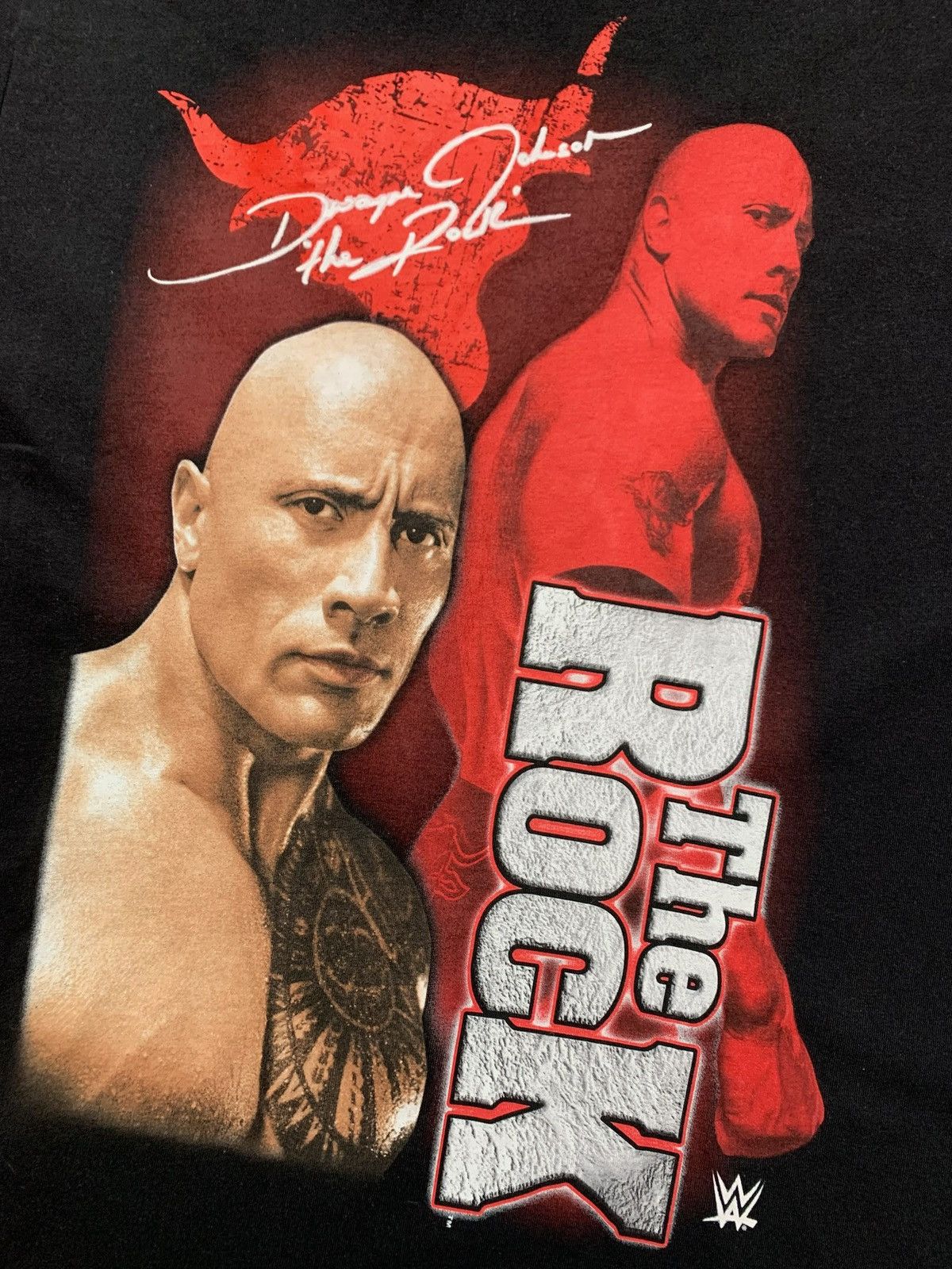 WWE Vintage Wrestling tee big logo The Rock dwayne johnson S/M Size US M / EU 48-50 / 2 - 3 Thumbnail