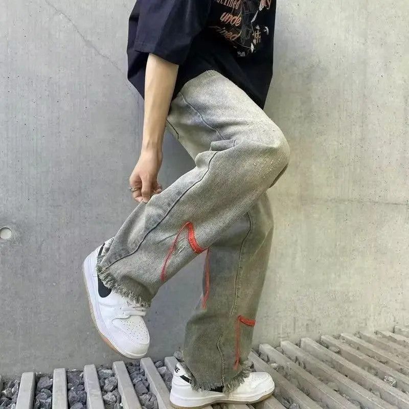 Japanese Brand Retro high street straight leg loose jeans Size US 32 / EU 48 - 3 Thumbnail