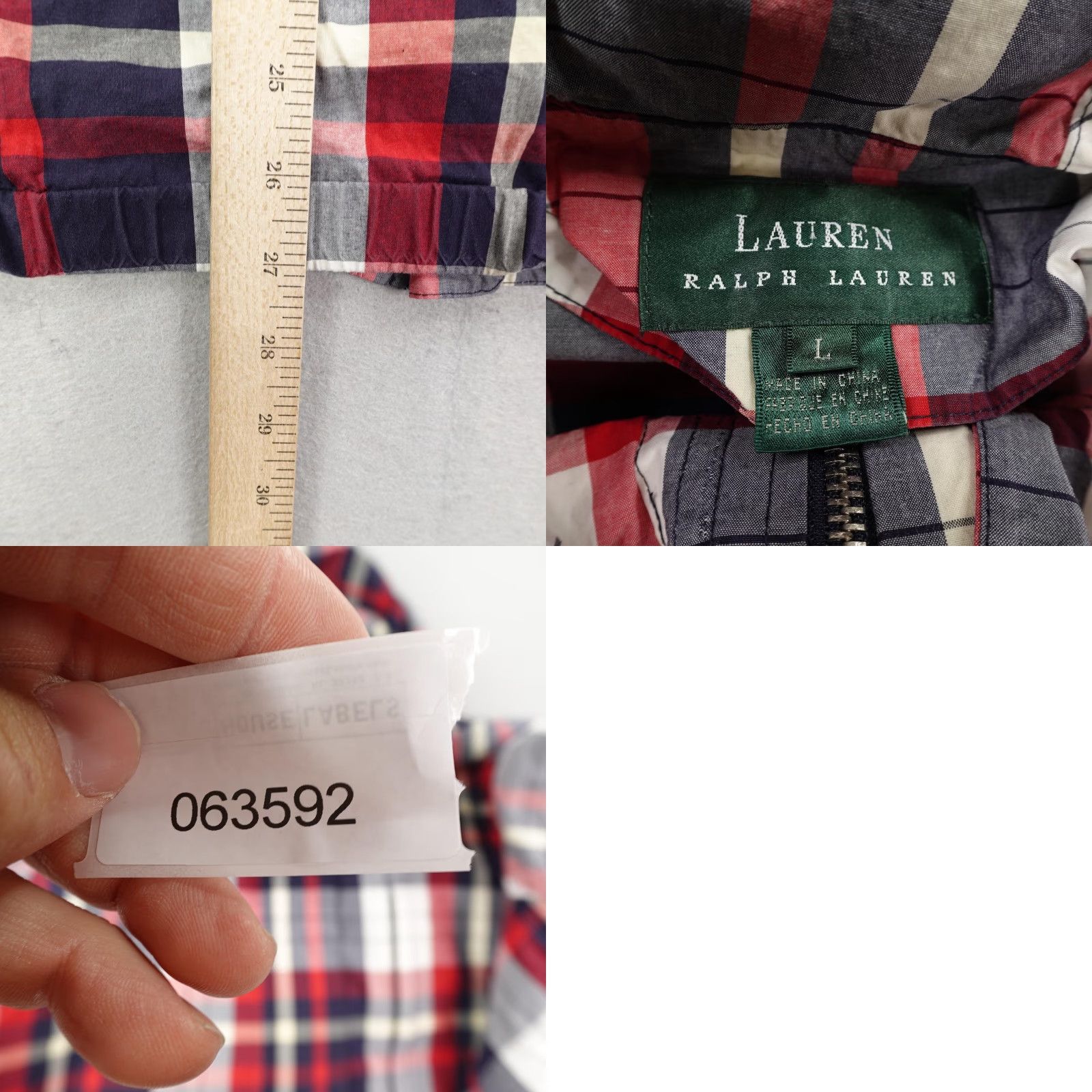 Ralph Lauren Lauren Ralph Lauren Women's Jacket Large Red Plaid Hooded Zip Snap Coat Casual Outdoor Size L / US 10 / IT 46 - 8 Thumbnail