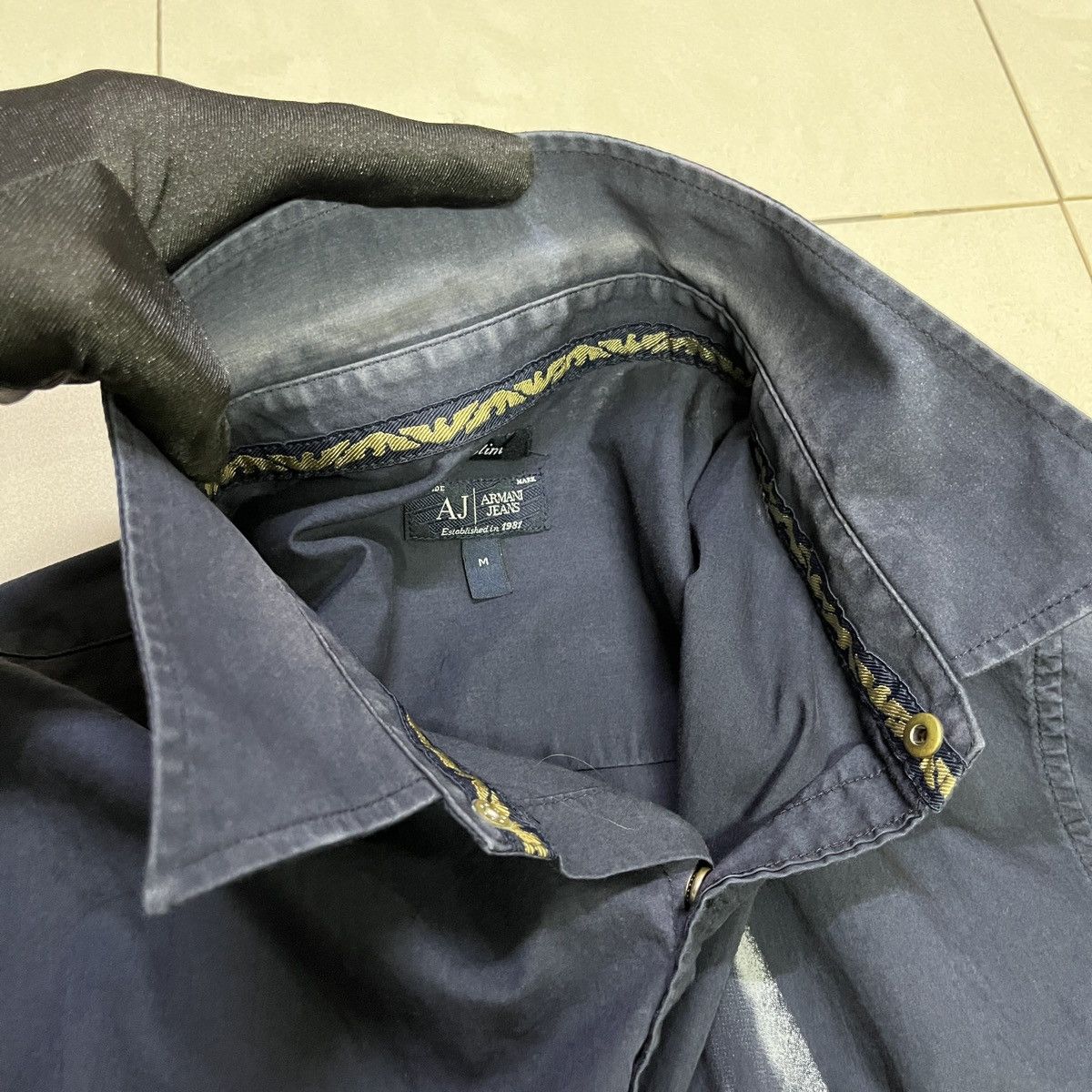 Armani × Giorgio Armani × Vintage Vintage Armani Jeans Snap Button Shirt Size US S / EU 44-46 / 1 - 8 Thumbnail
