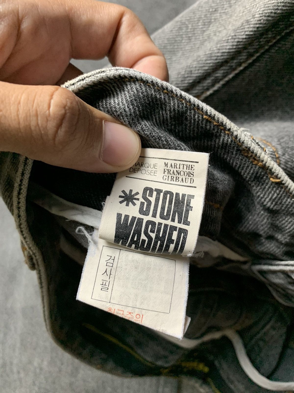 Marithe + Francois Girbaud 2000s Marithe Francois Girbaud Stone Washed Panelled Jeans Size US 30 / EU 46 - 7 Thumbnail
