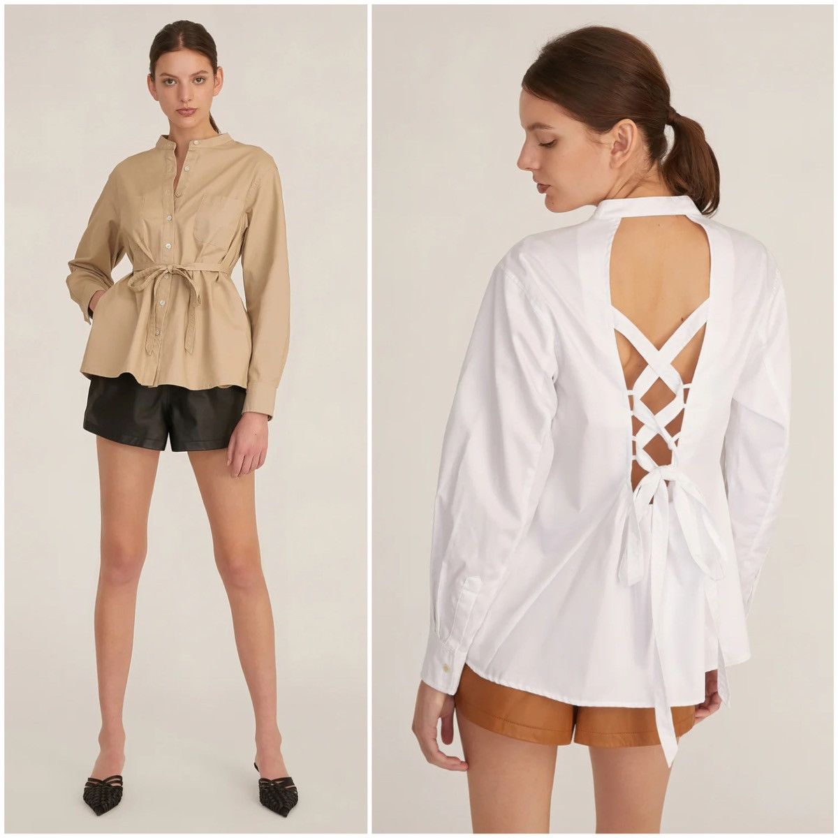 Marissa Webb NWT Marissa Webb Lennox Cotton Tie-Back Button Shirt Top Size XS / US 0-2 / IT 36-38 - 2 Thumbnail