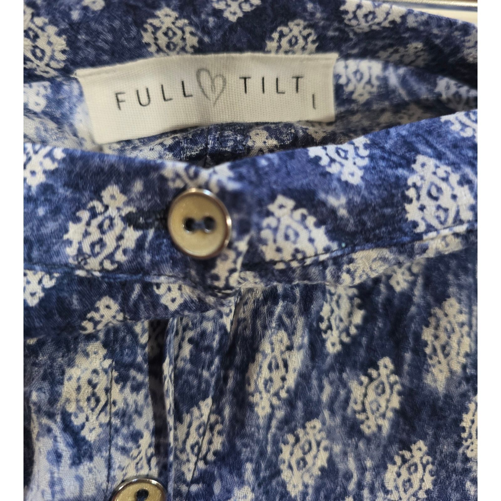 Other FULL TILT Juniors Blue Batik Print Dobby Crepe Skater Skirt Size 30" / US 8 / IT 44 - 7 Thumbnail