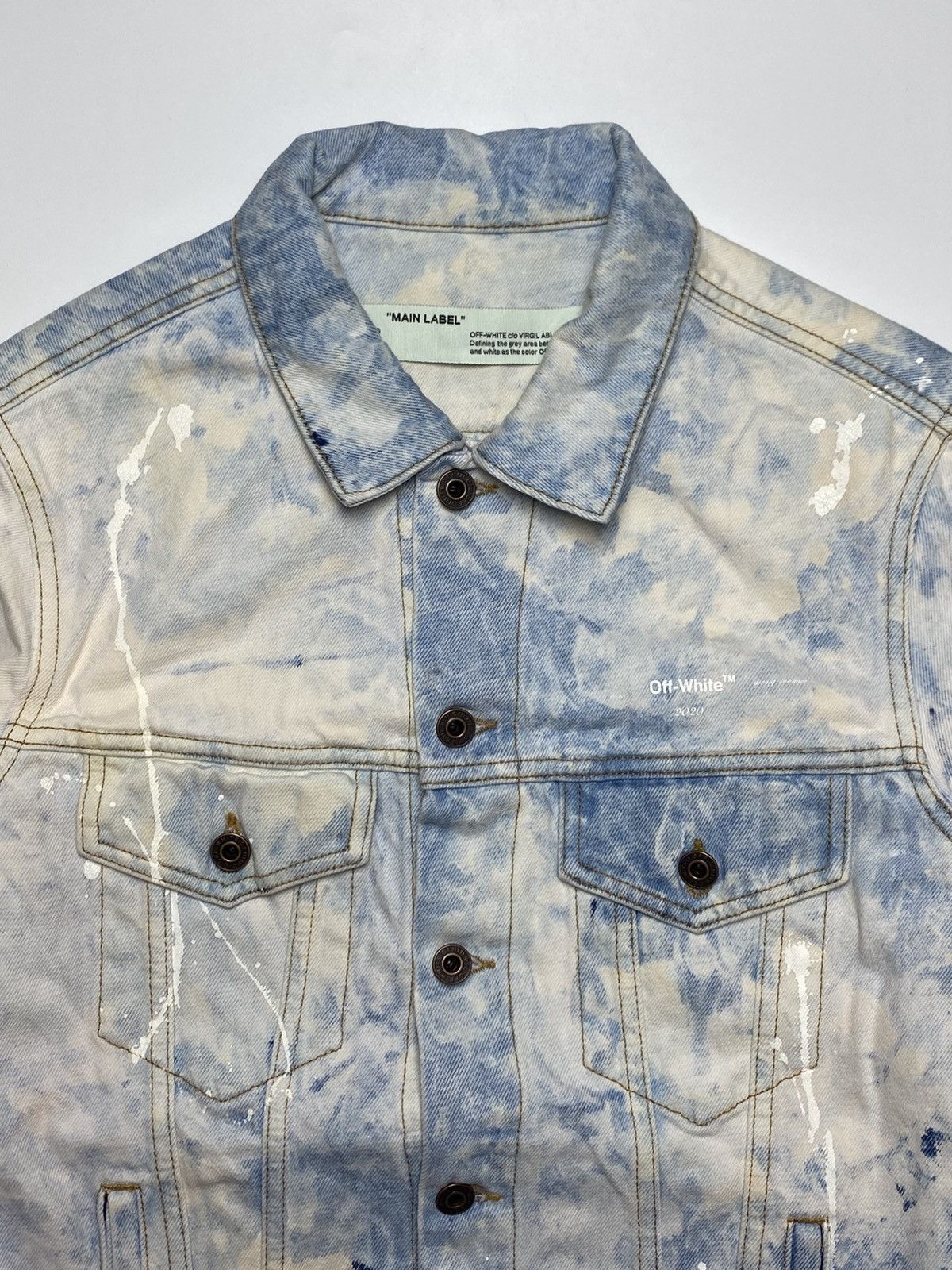 Off-White Off White - Extreme Bleached Arrows Denim Jacket Size US M / EU 48-50 / 2 - 9 Thumbnail