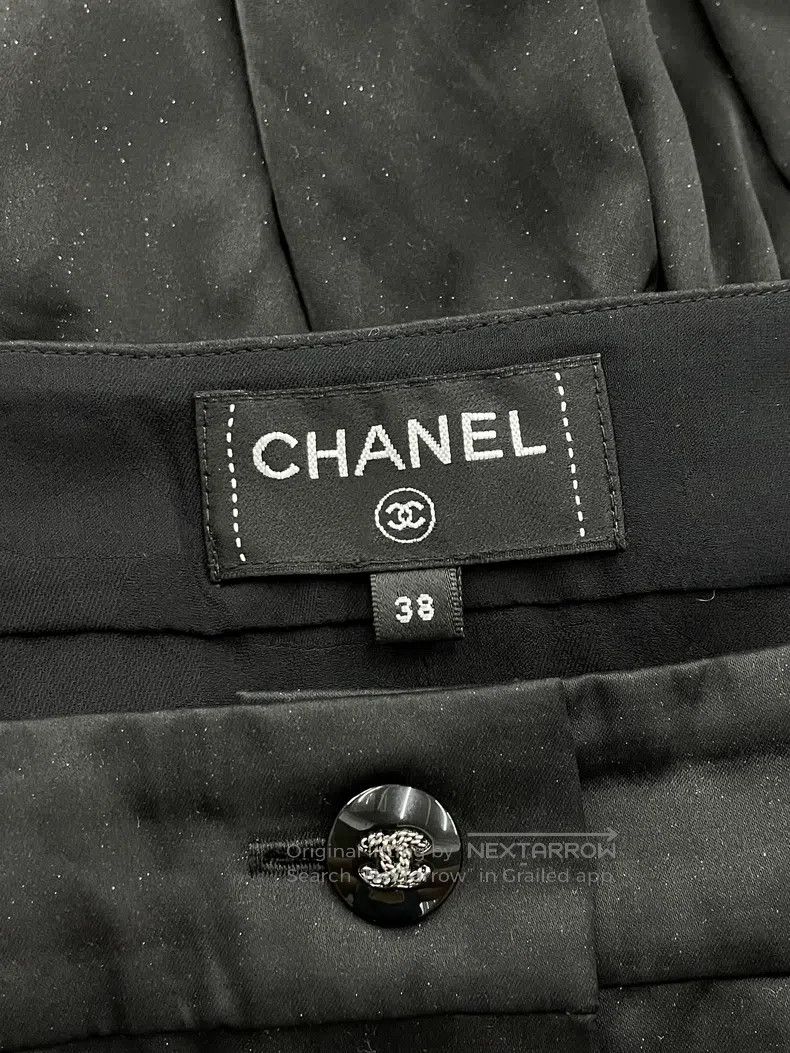 Chanel Chanel Black glitter pleated skirt short skirt Size 25" / US 0 / IT 36 - 5 Thumbnail