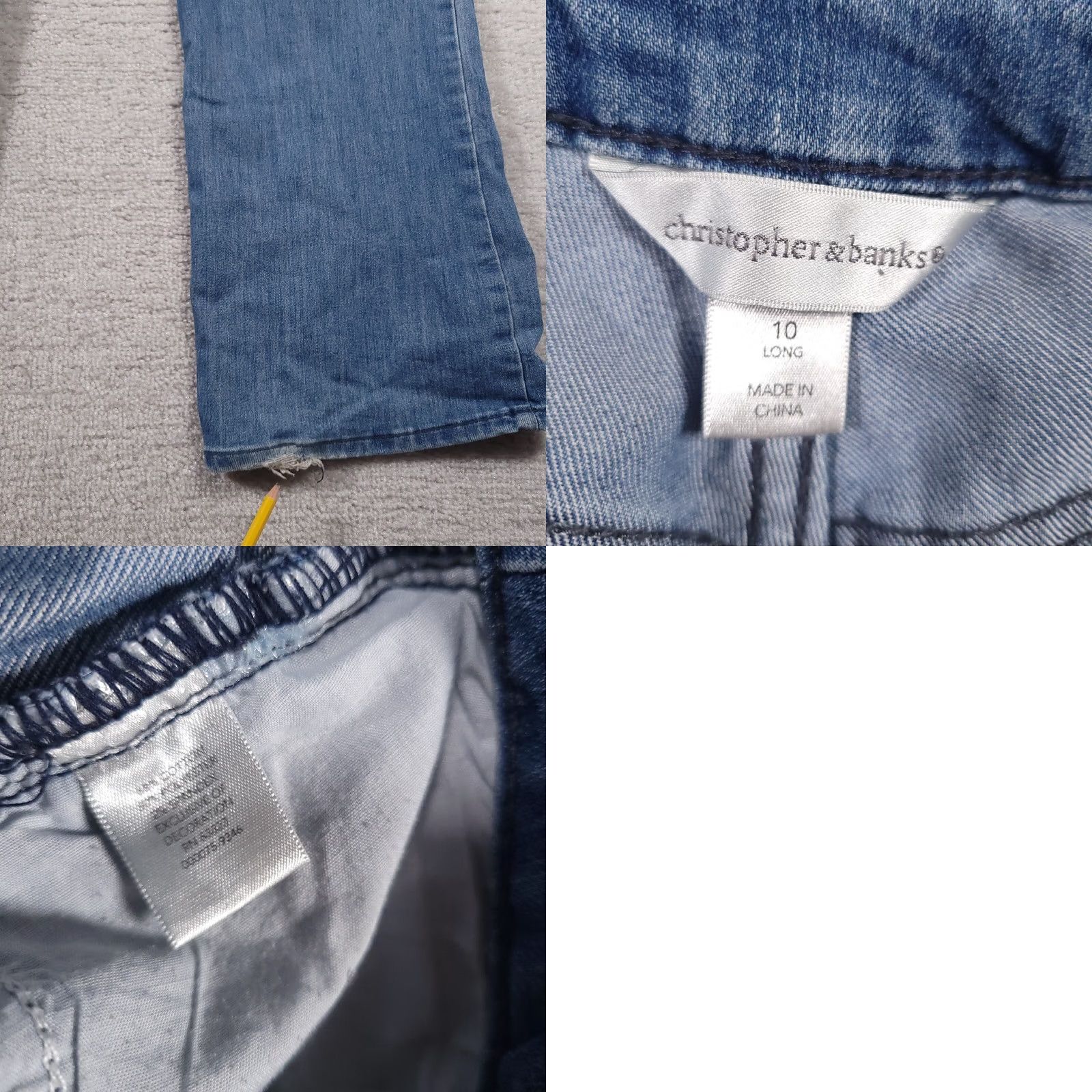 Vintage Christopher & Banks Jeans Women's 10 Tall Denim Straight Leg Mid-Rise Stretch Jeans Size 32" / US 10 / IT 46 - 9 Thumbnail