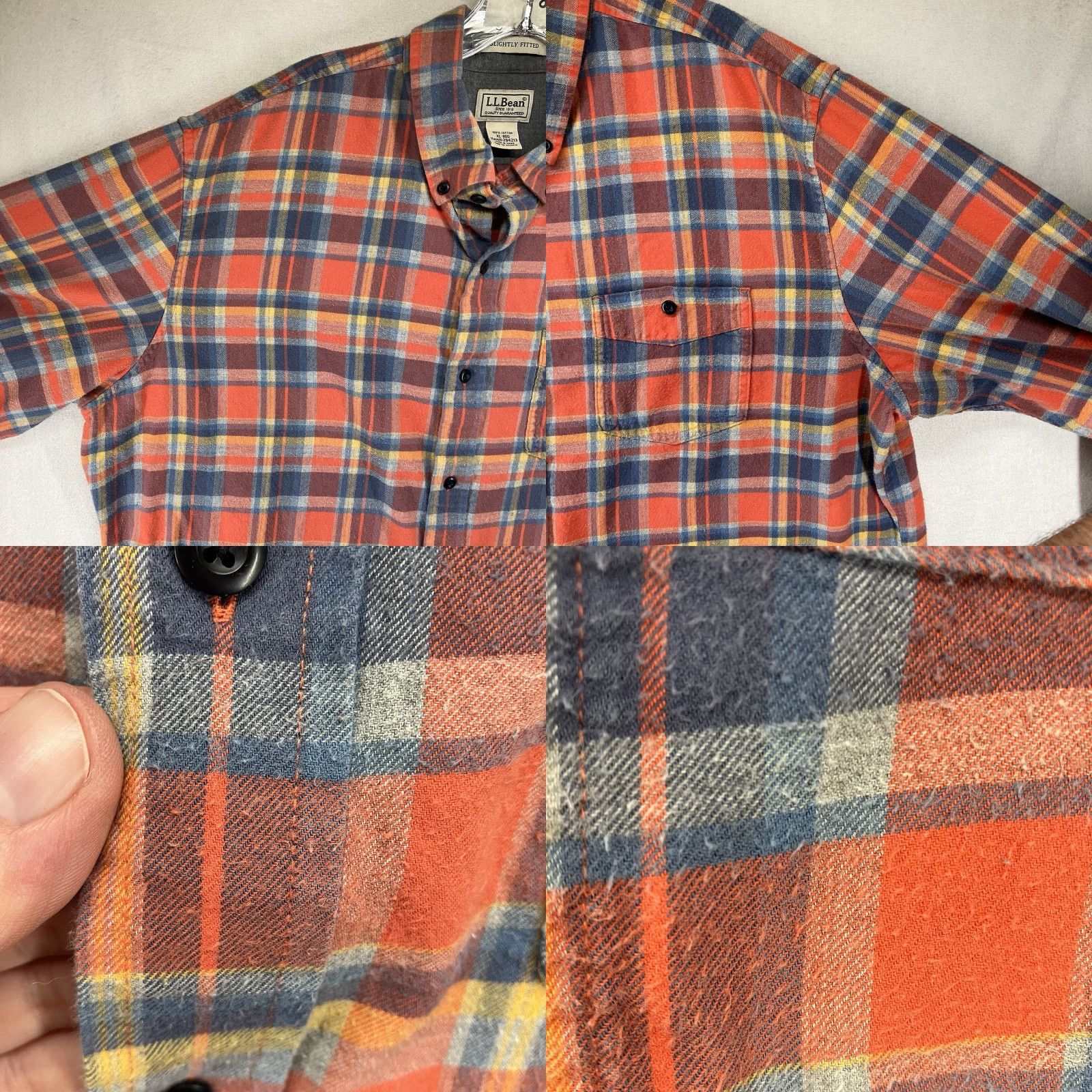 Vintage L.L.Bean Button-Up Shirt Men’s XL Orange Plaid Flannel Long Sleeve Casual Size US XL / EU 56 / 4 - 8 Thumbnail