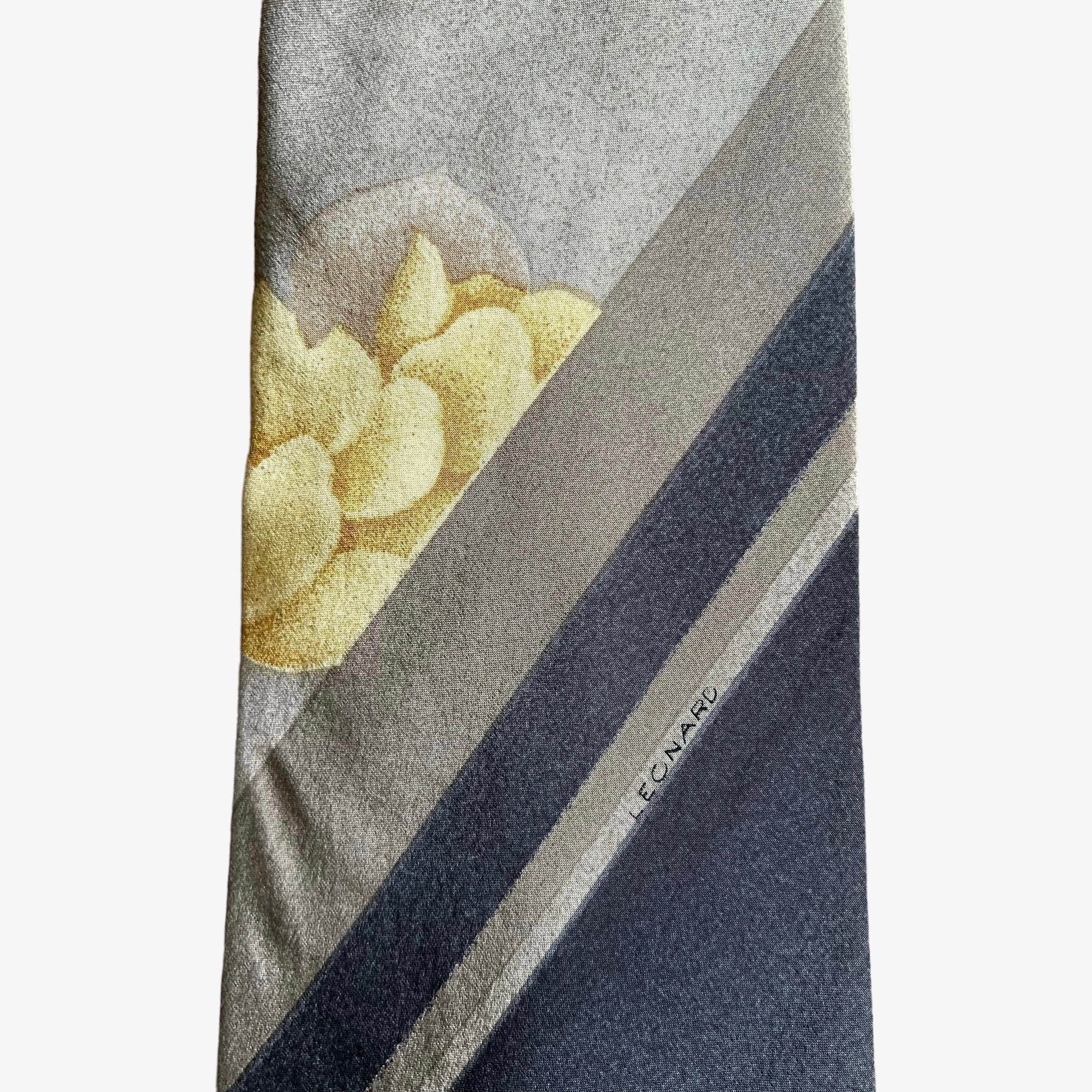 Leonard Paris Vintage 90s Leonard Striped Abstract Floral Print Silk Tie Size ONE SIZE - 4 Thumbnail