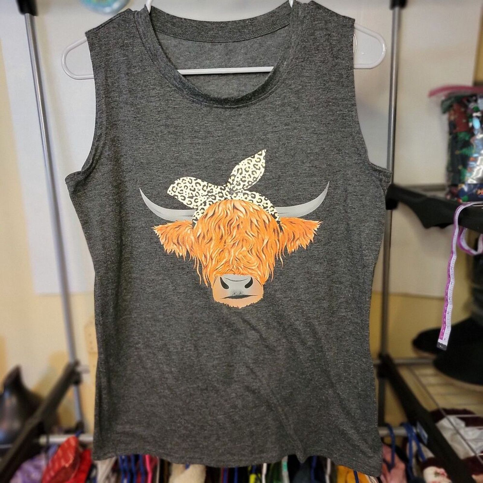 Other Highland Cow Tank Top Dark Grey - Size Medium Size M / US 6-8 / IT 42-44 - 1 Thumbnail