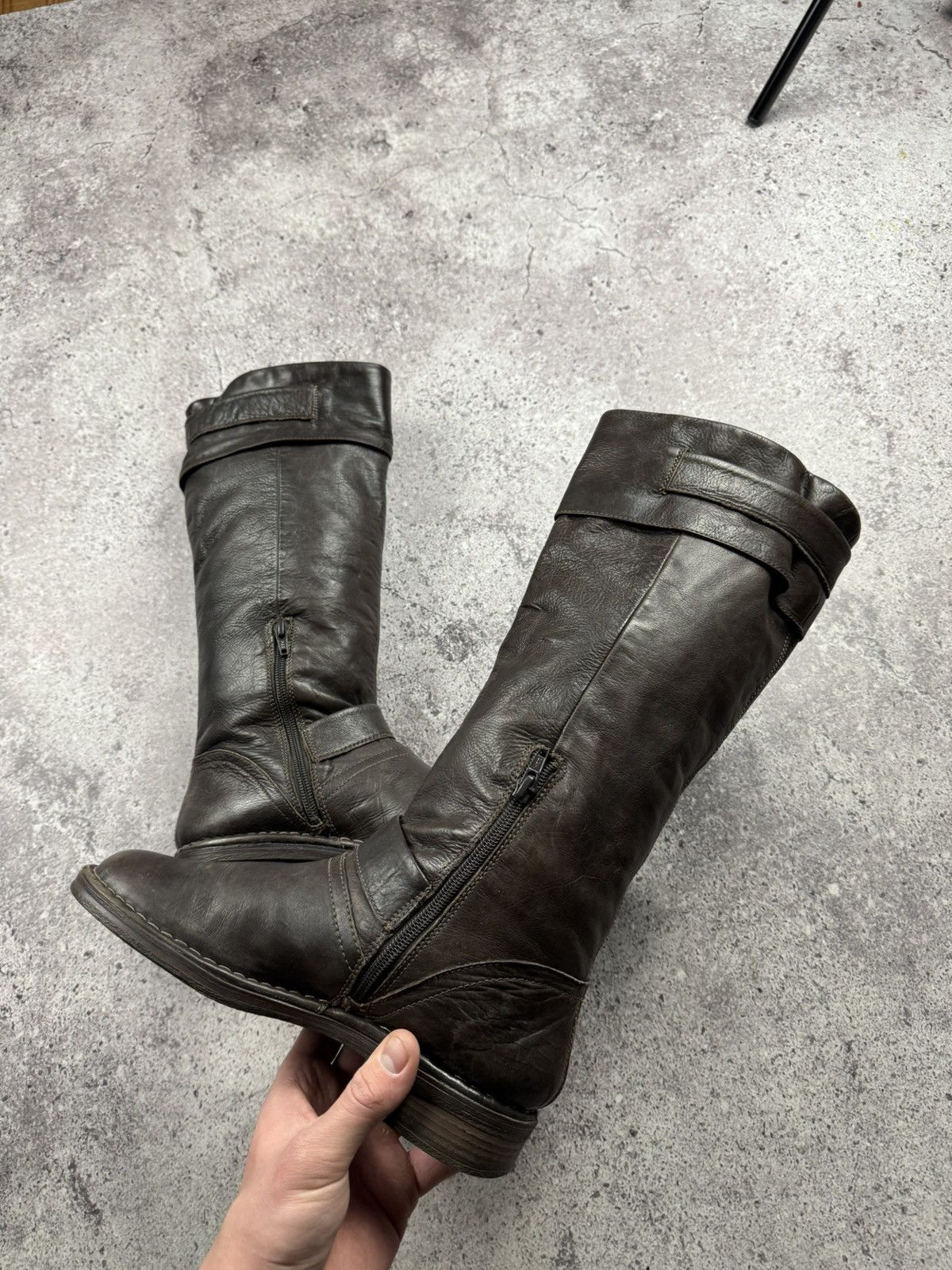 If Six Was Nine Vintage AS 98 Heel Rick Owens Style Leather Biker Boots Y2K Size US 8 / IT 38 - 8 Thumbnail