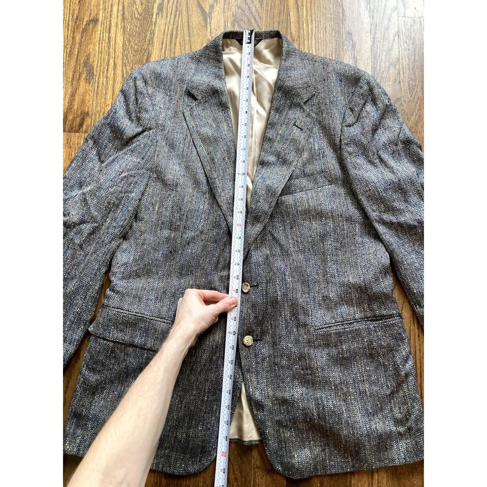 Ralph Lauren VINTAGE Ralph Lauren Blazer Mens 44 Gray Polo University Club Size 44R Blue Tweed Size US XXL / EU 58 / 5 - 4 Thumbnail