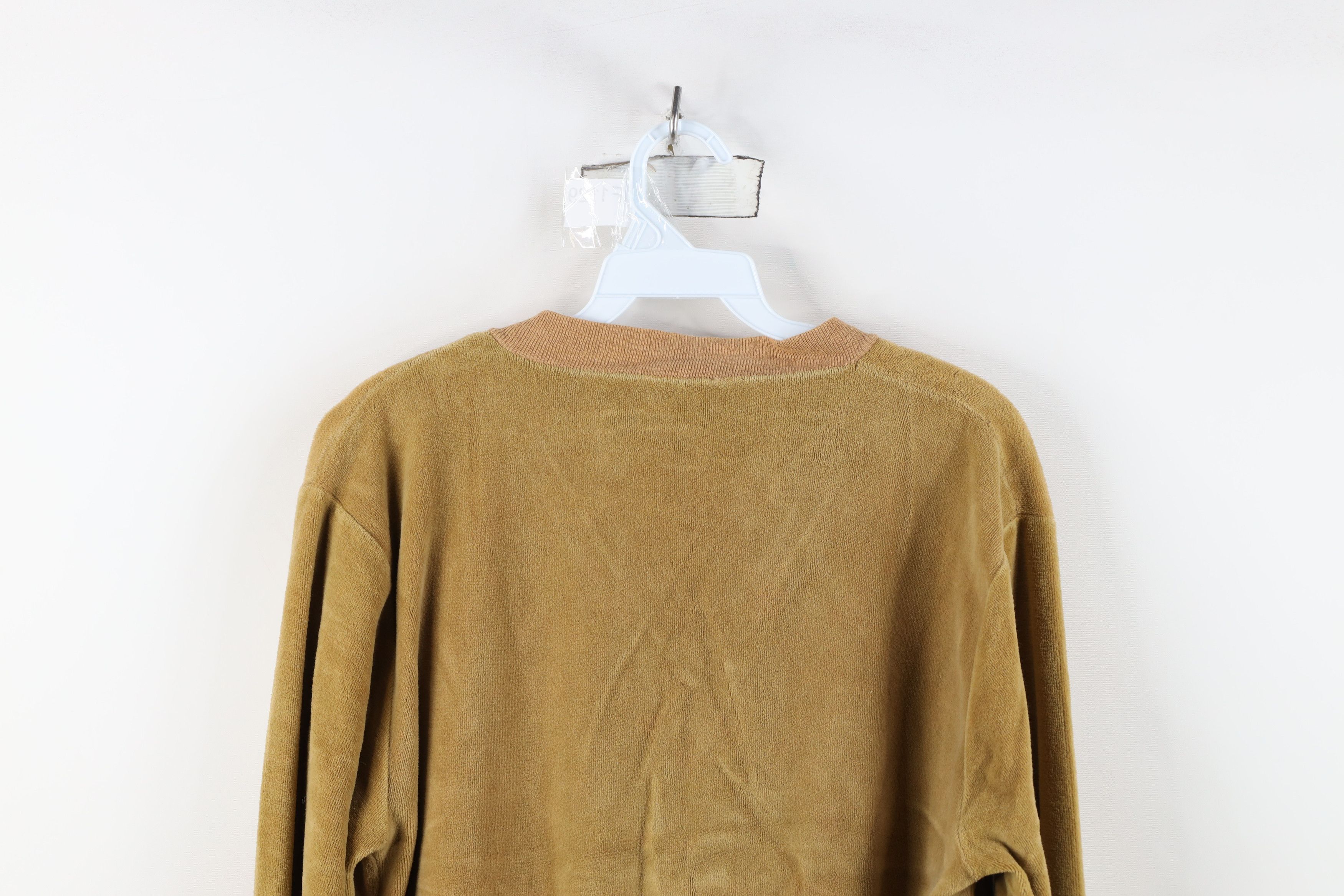 Vintage Vintage 70s Streetwear Blank Velour V-Neck Sweater USA Size US L / EU 52-54 / 3 - 12 Thumbnail