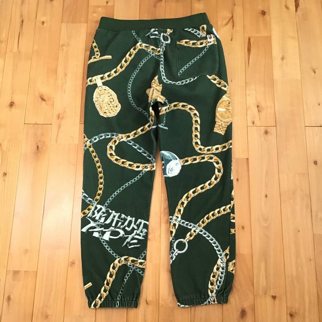 Bape BAPE JEWELS Shark Sweat pants Green a bathing ape ★size M Size US 32 / EU 48 - 3 Thumbnail