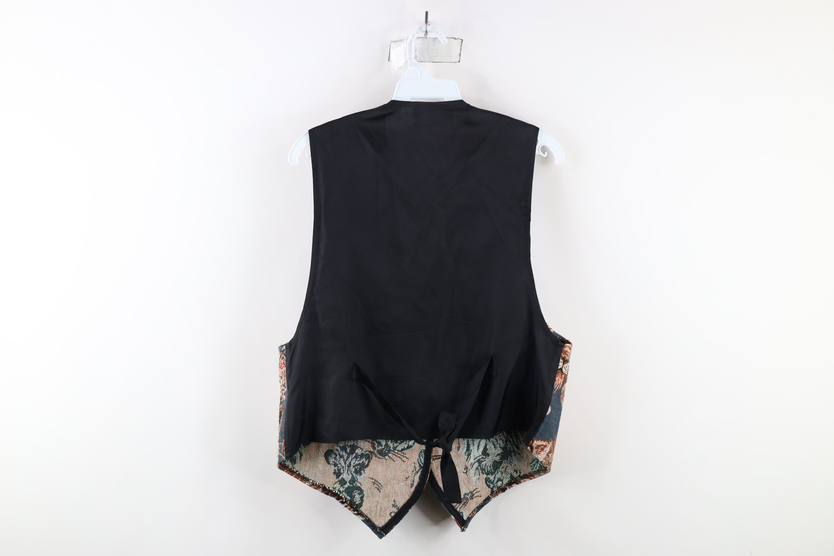 Vintage Vintage 90s Streetwear Needlepoint Big Cat Tie Back Vest USA Size M / US 6-8 / IT 42-44 - 12 Thumbnail