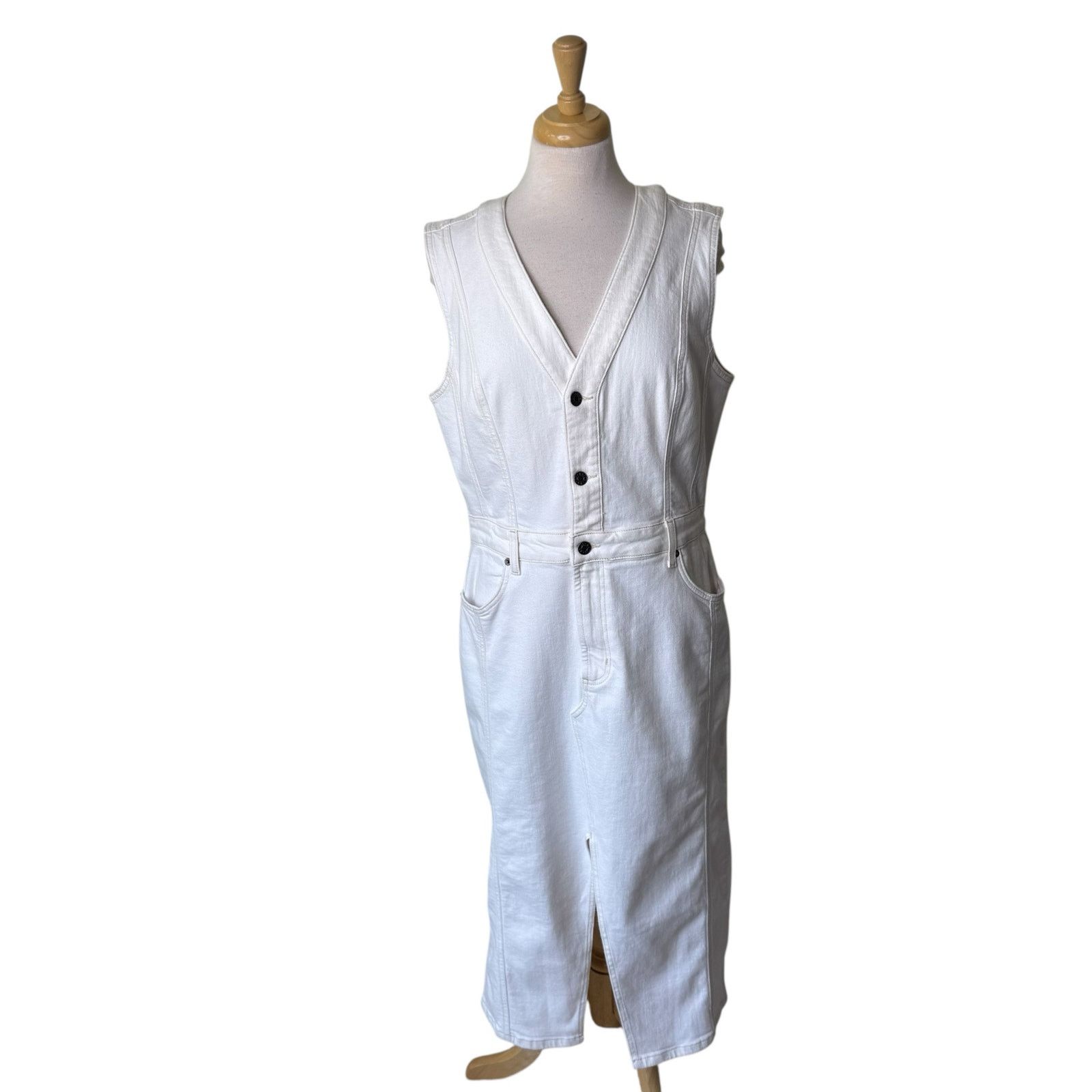 Rails RAILS Westwood Sleeveless Denim Dress Ecru Large NWT Size L / US 10 / IT 46 - 3 Thumbnail