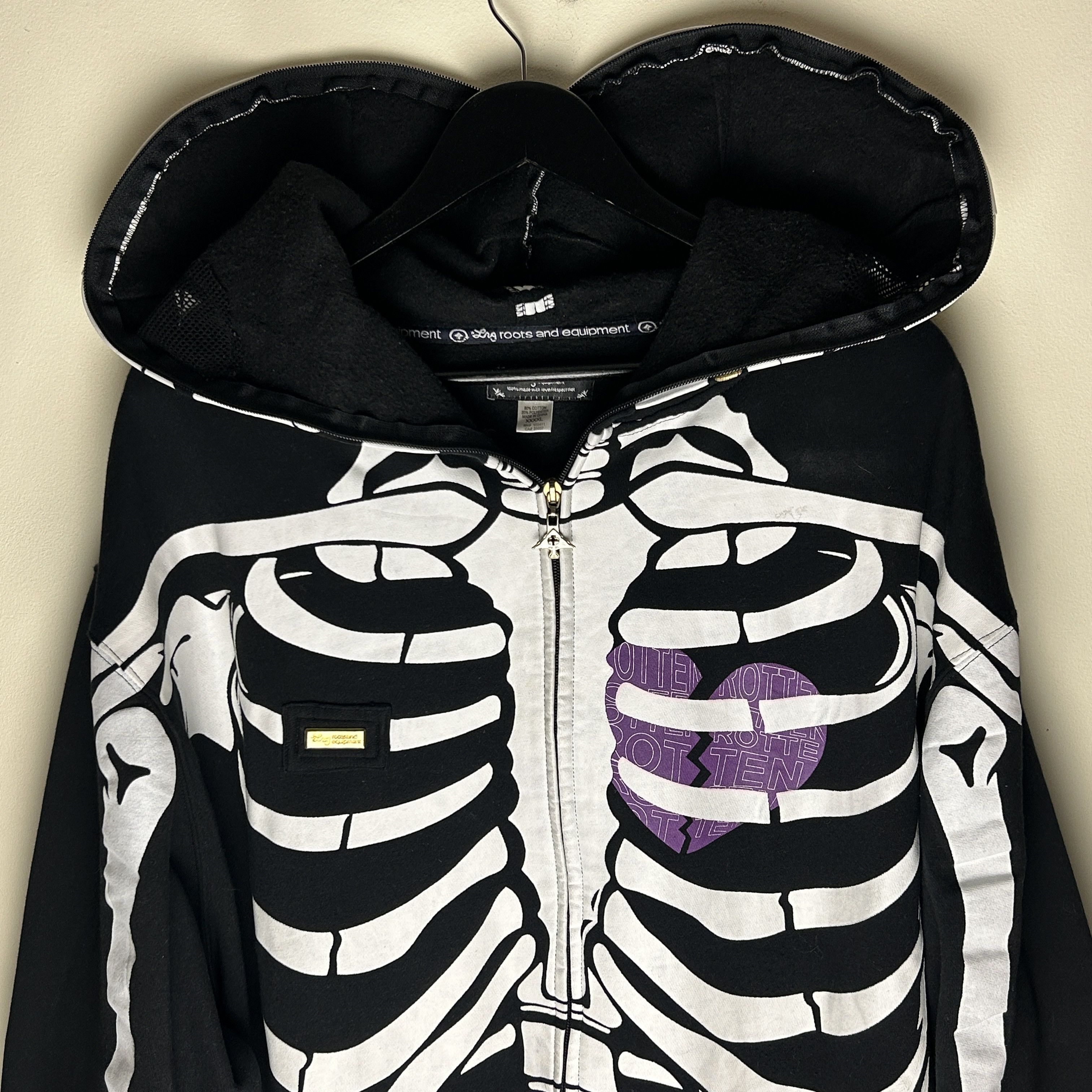 LRG Vintage LRG Dead Serious Skeleton Zip Hoodie XXXXL Size US XXL / EU 58 / 5 - 3 Thumbnail