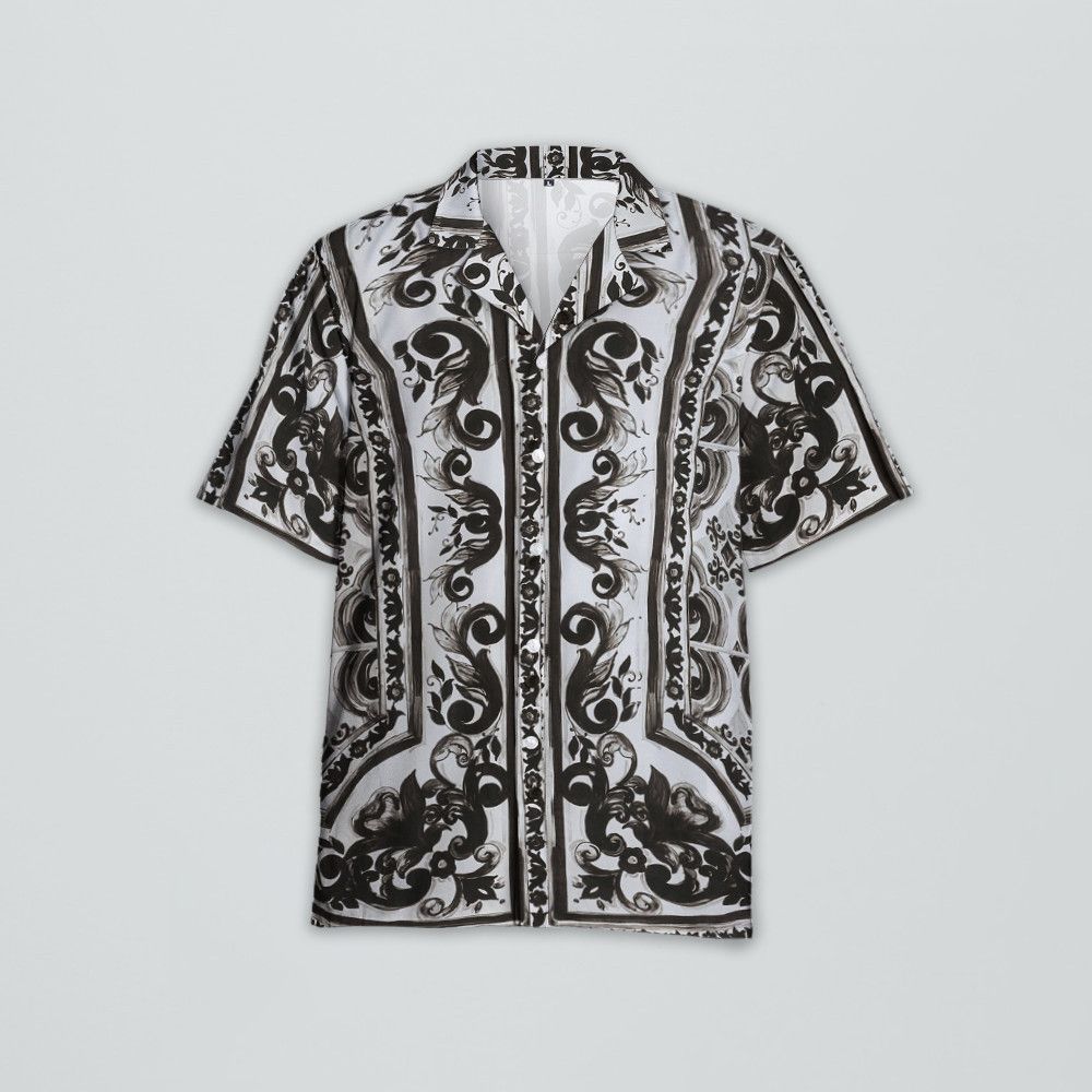 Designer Majolica-Print Poplin Martini Shirt Size US M / EU 48-50 / 2 - 3 Thumbnail