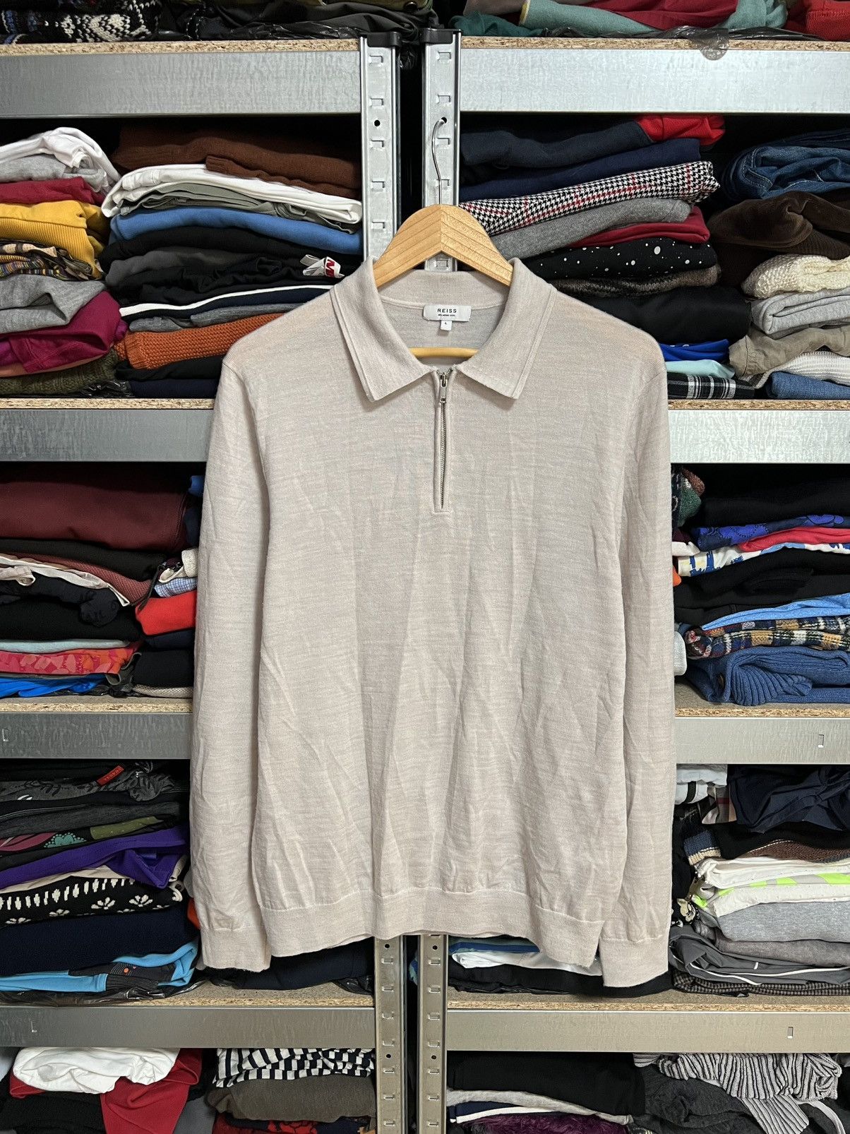Reiss Reiss 1/4 Zip Wool Collared Sweater Long Sleeve Pullover L Size US L / EU 52-54 / 3 - 1 Thumbnail