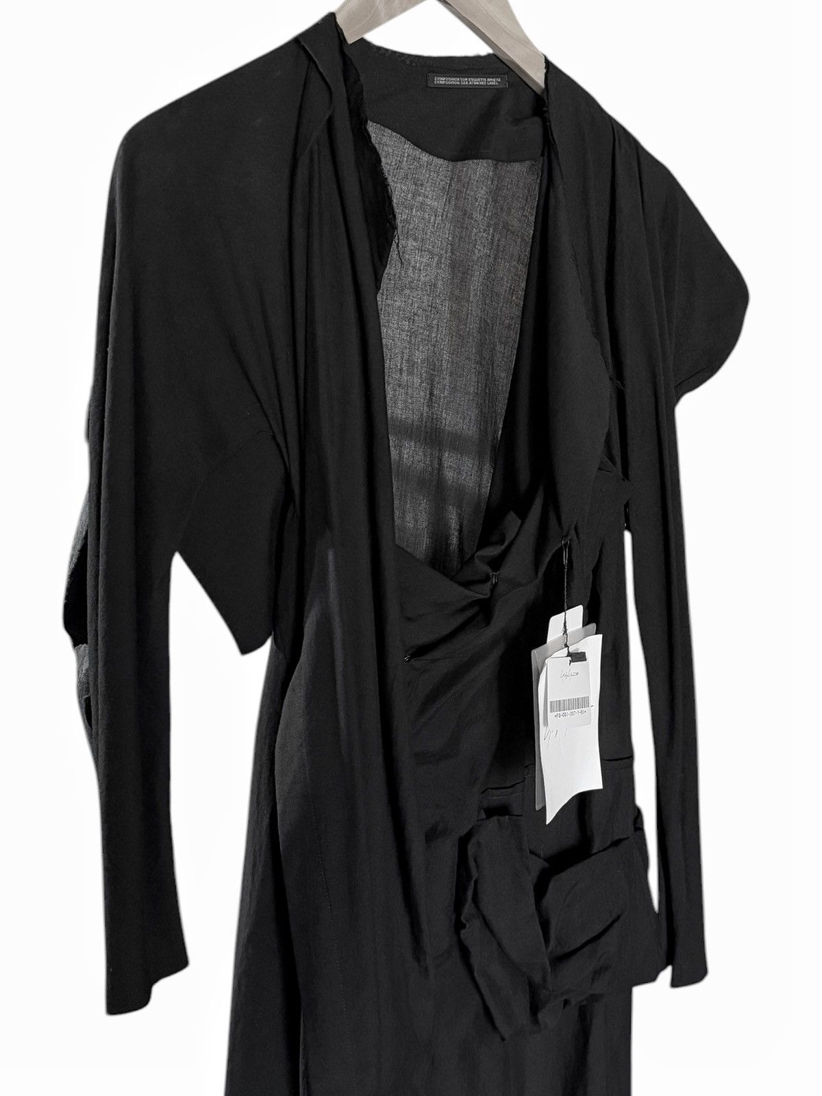 Yohji Yamamoto Asymmetric Duster Shoulder Pad Armor Dress Size S / US 4 / IT 40 - 7 Thumbnail
