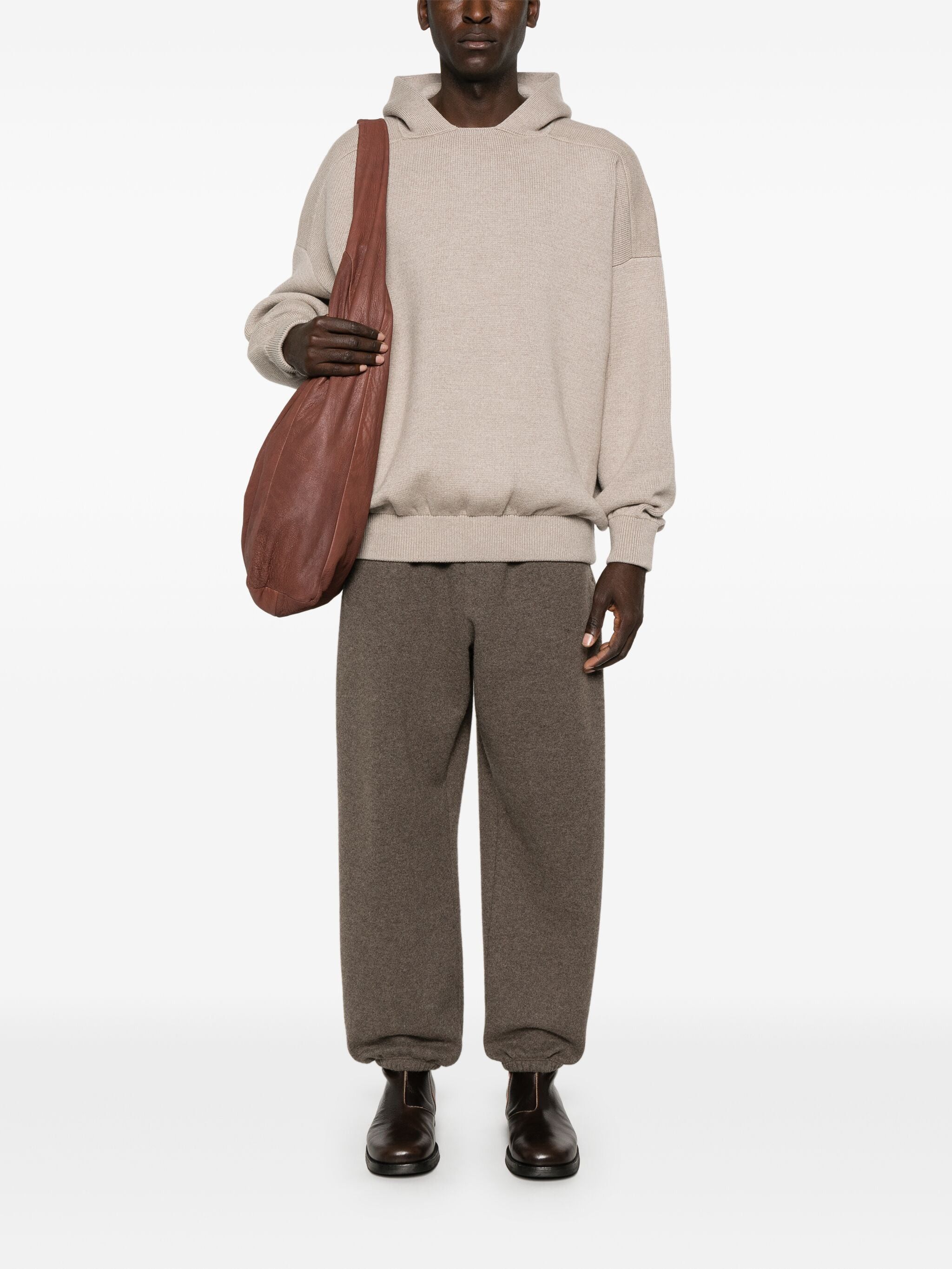 Fear of God o1s22i1n1024 Hooded Knit Sweatshirt in Beige Size US L / EU 52-54 / 3 - 2 Thumbnail