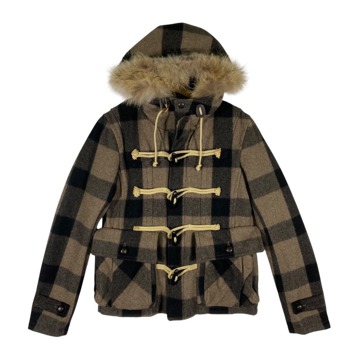 Japanese Brand × Vintage Vintage Halb Faux Fur Hoodie Wool Jacket Button M Size Size US M / EU 48-50 / 2 - 1 Thumbnail
