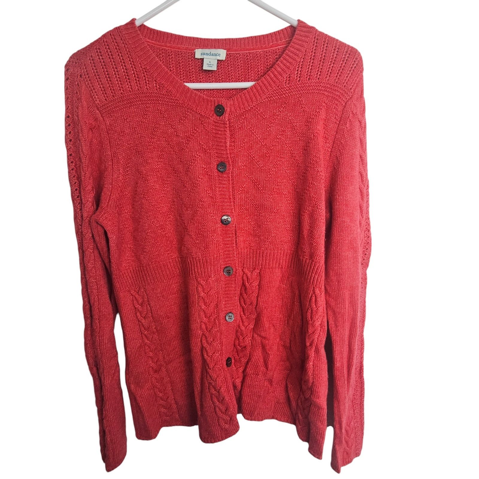 Sundry Sundance Womens Wool Alpaca Cardigan Sweater Sz L Cable Knit Size L / US 10 / IT 46 - 1 Thumbnail